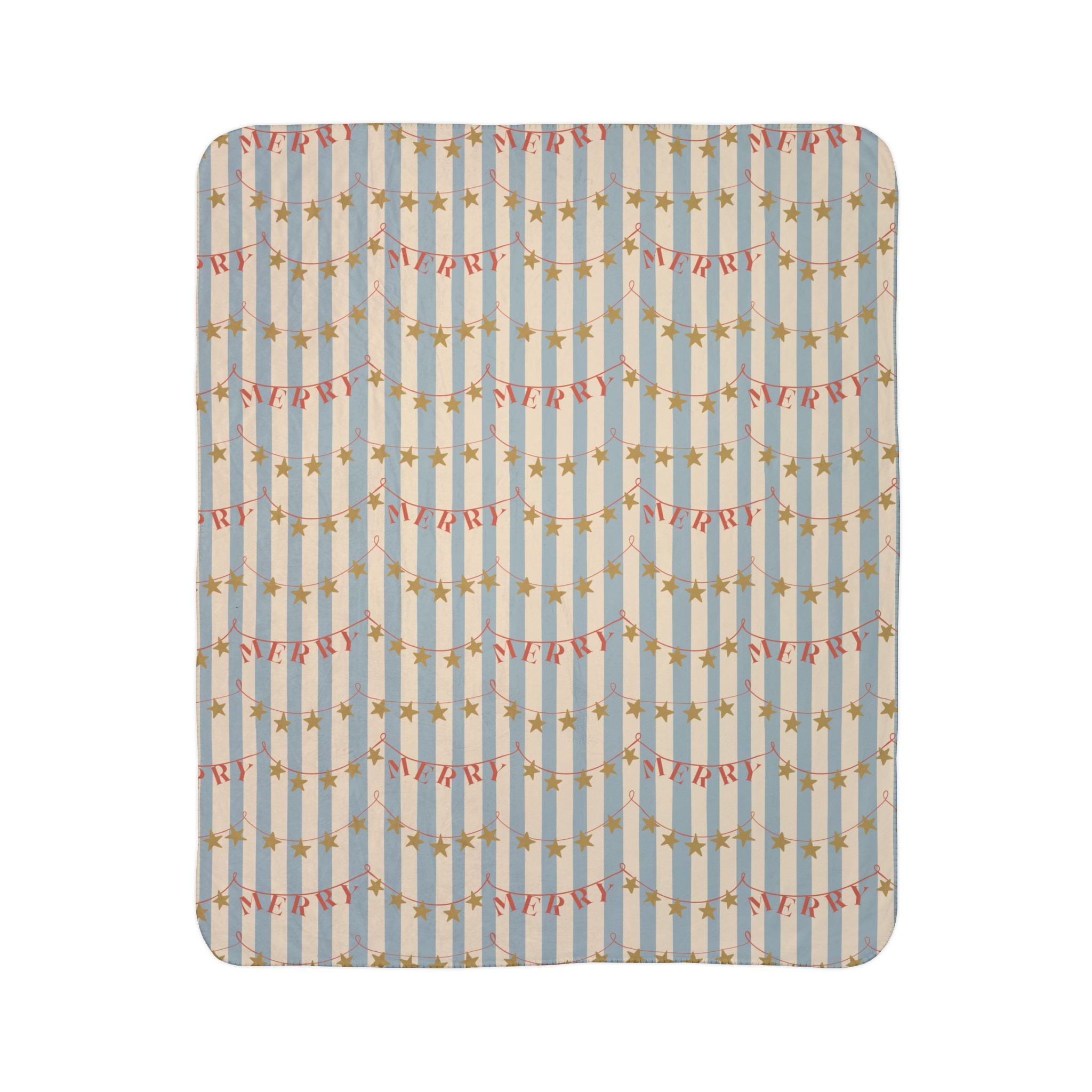Vintage 'Merry' Star Garland Sherpa Blanket