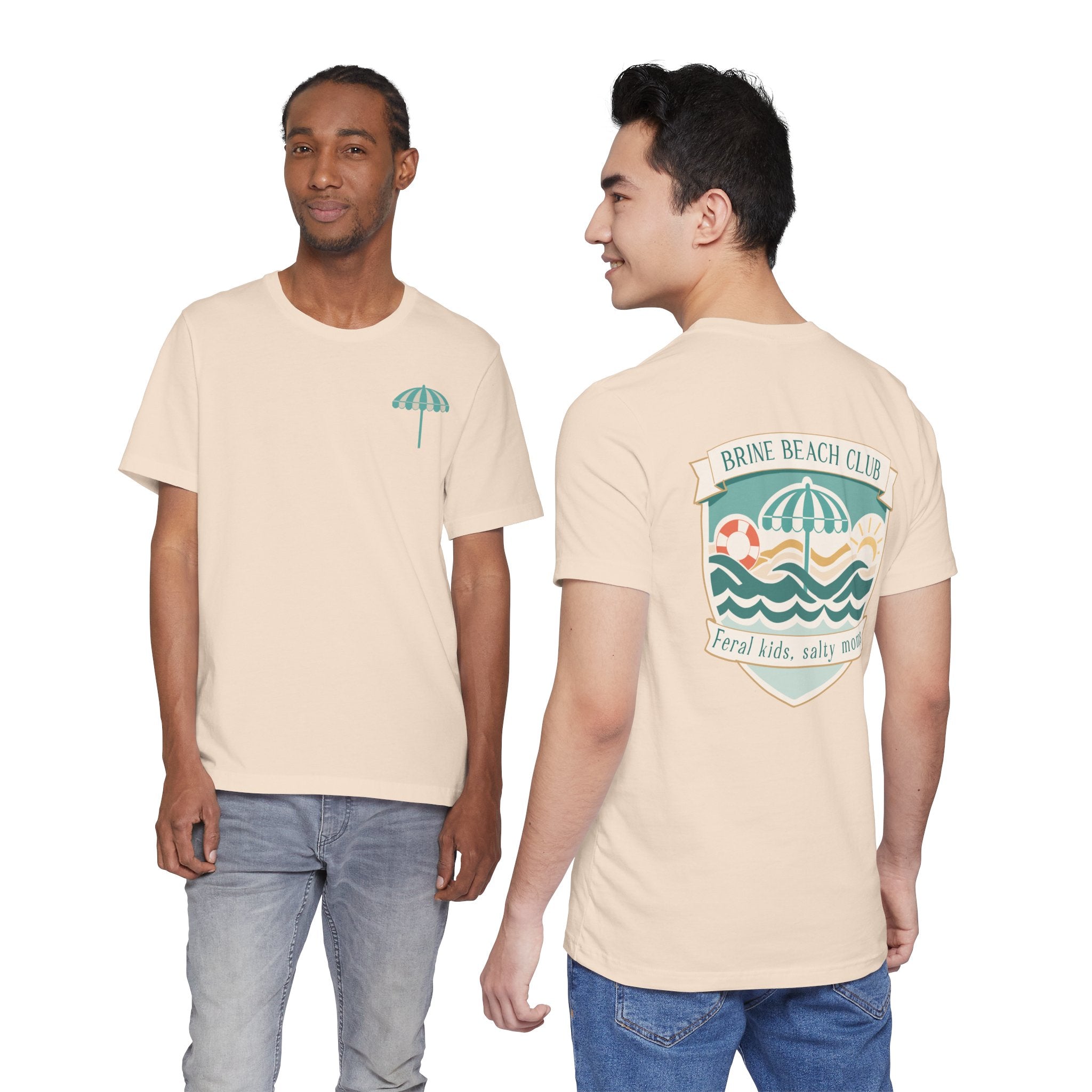 Brine Beach Club T‑Shirt — "Brine Beach Club: Feral Kids, Salty Moms" Retro Graphic Tee