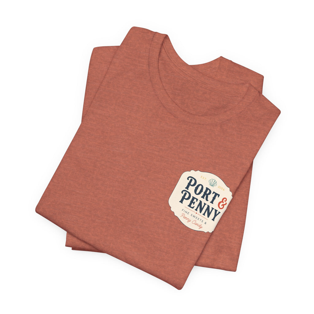 Port & Penny Retro Candy Bag Graphic Tee — Cute Vintage Snack Shirt