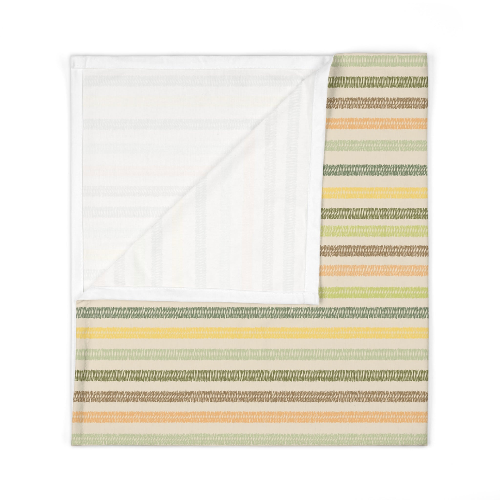 Striped Pastel Baby Swaddle Blanket — Soft Neutral Nursery Wrap