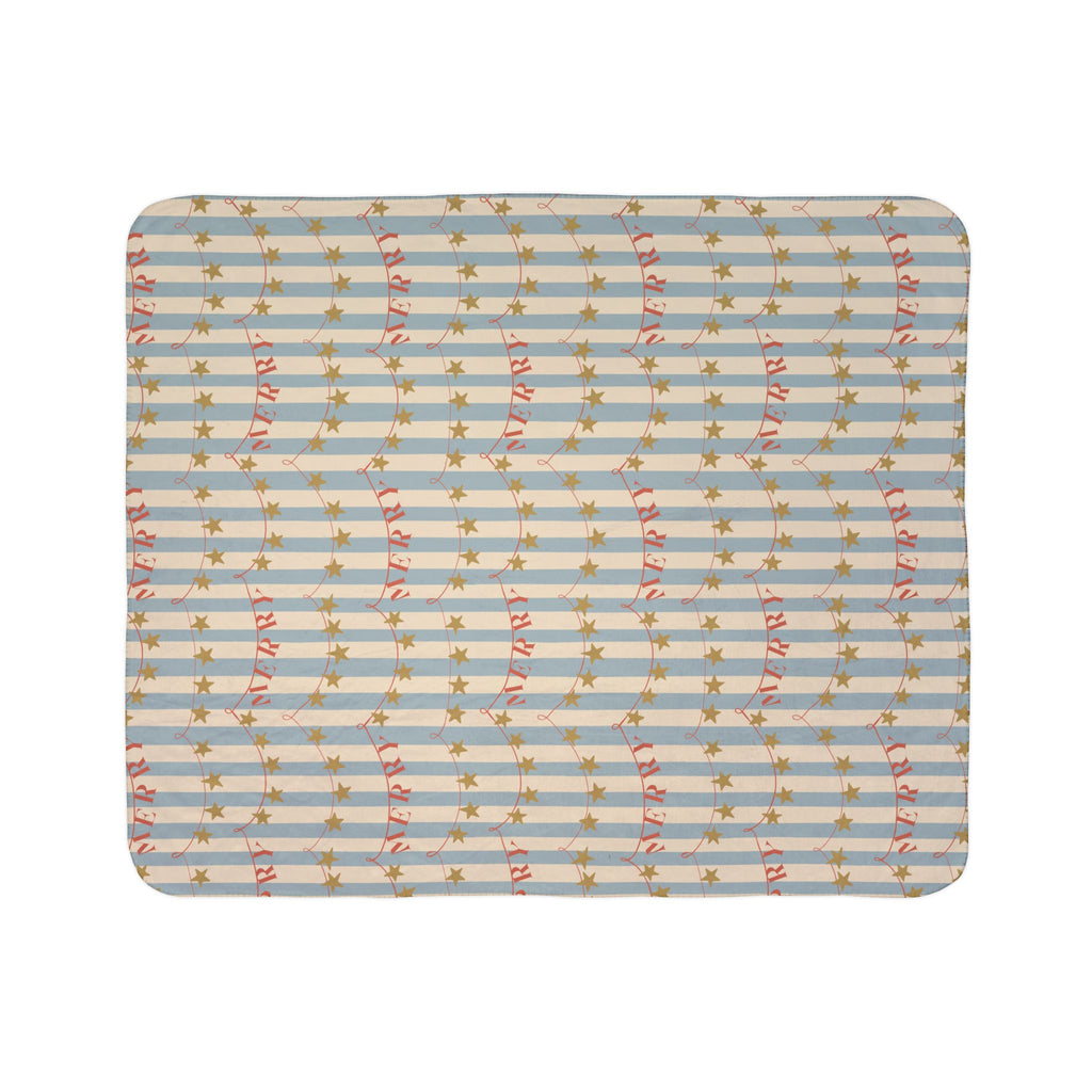 Vintage 'Merry' Star Garland Sherpa Blanket