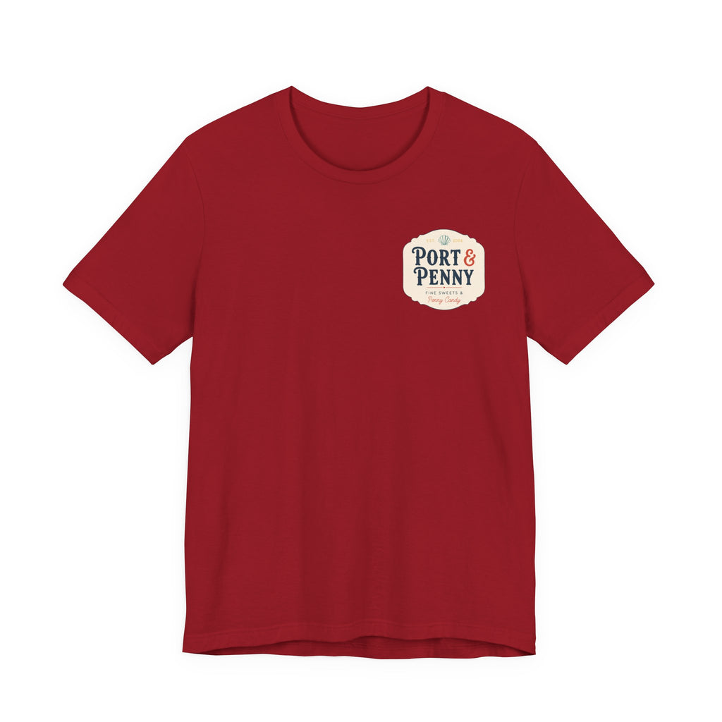Port & Penny Retro Candy Bag Graphic Tee — Cute Vintage Snack Shirt