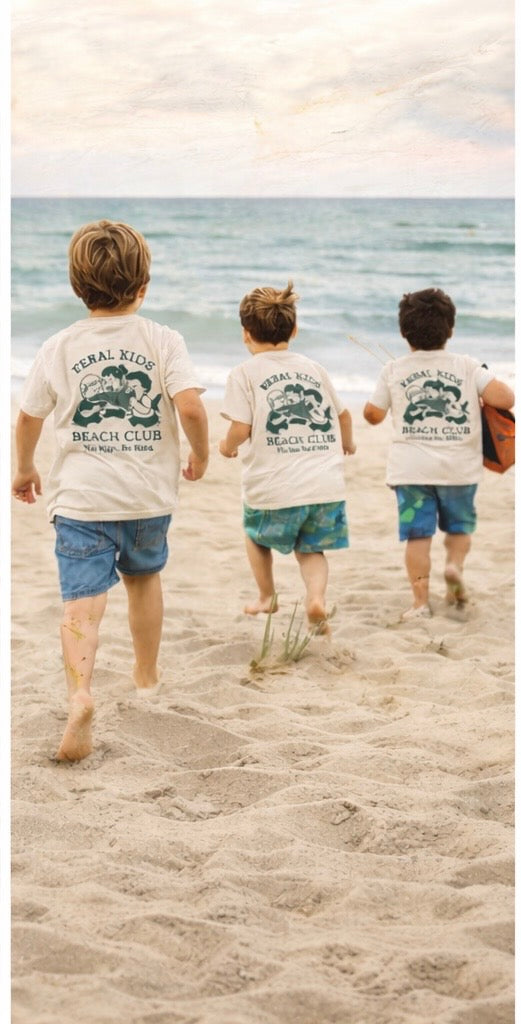 Feral Kids Beach Club Youth Tee – No Nap No Rules Kids Graphic Shirt