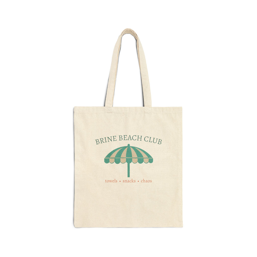 Brine Beach Club Cotton Tote Bag — Beach Club Umbrella Canvas Tote