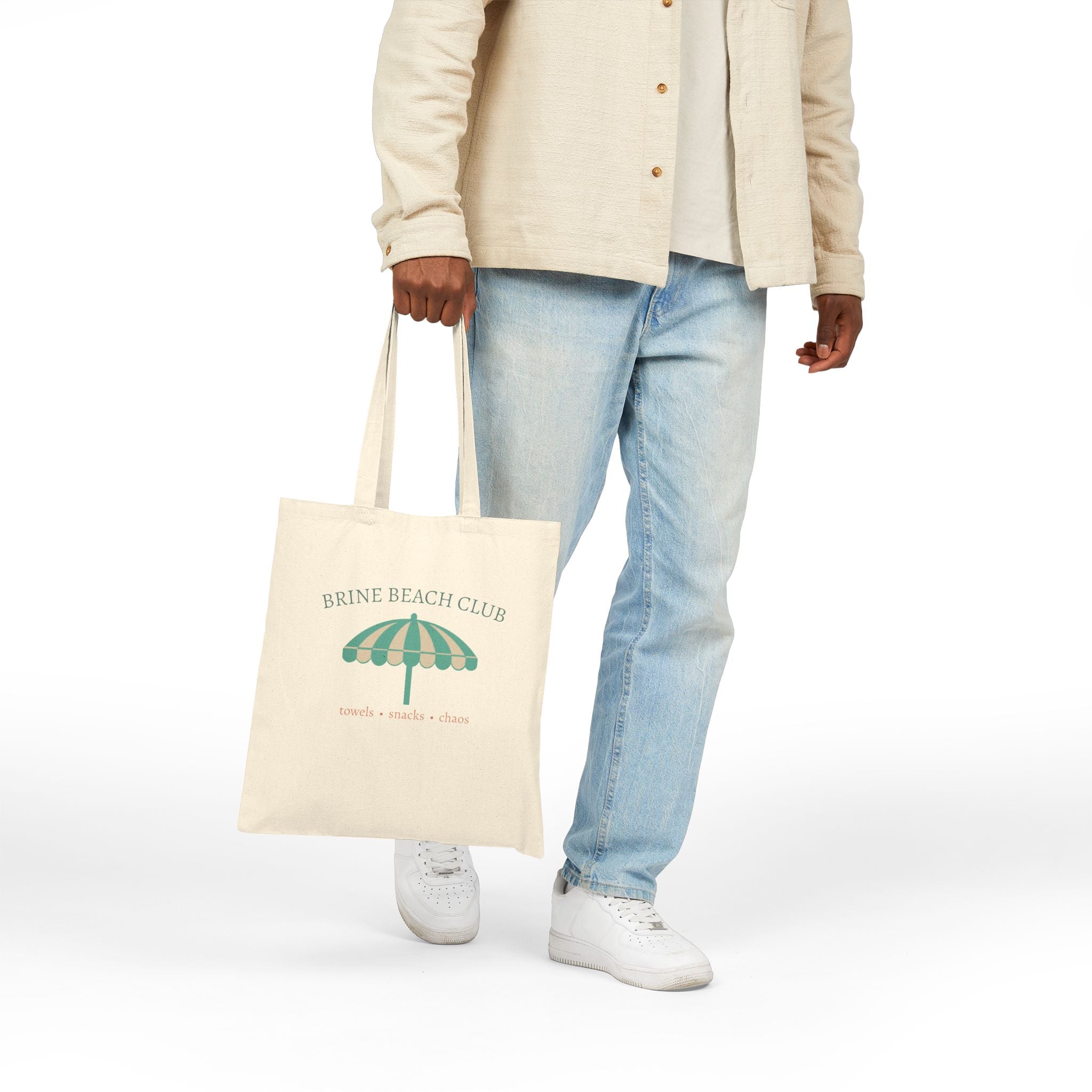 Brine Beach Club Cotton Tote Bag — Beach Club Umbrella Canvas Tote