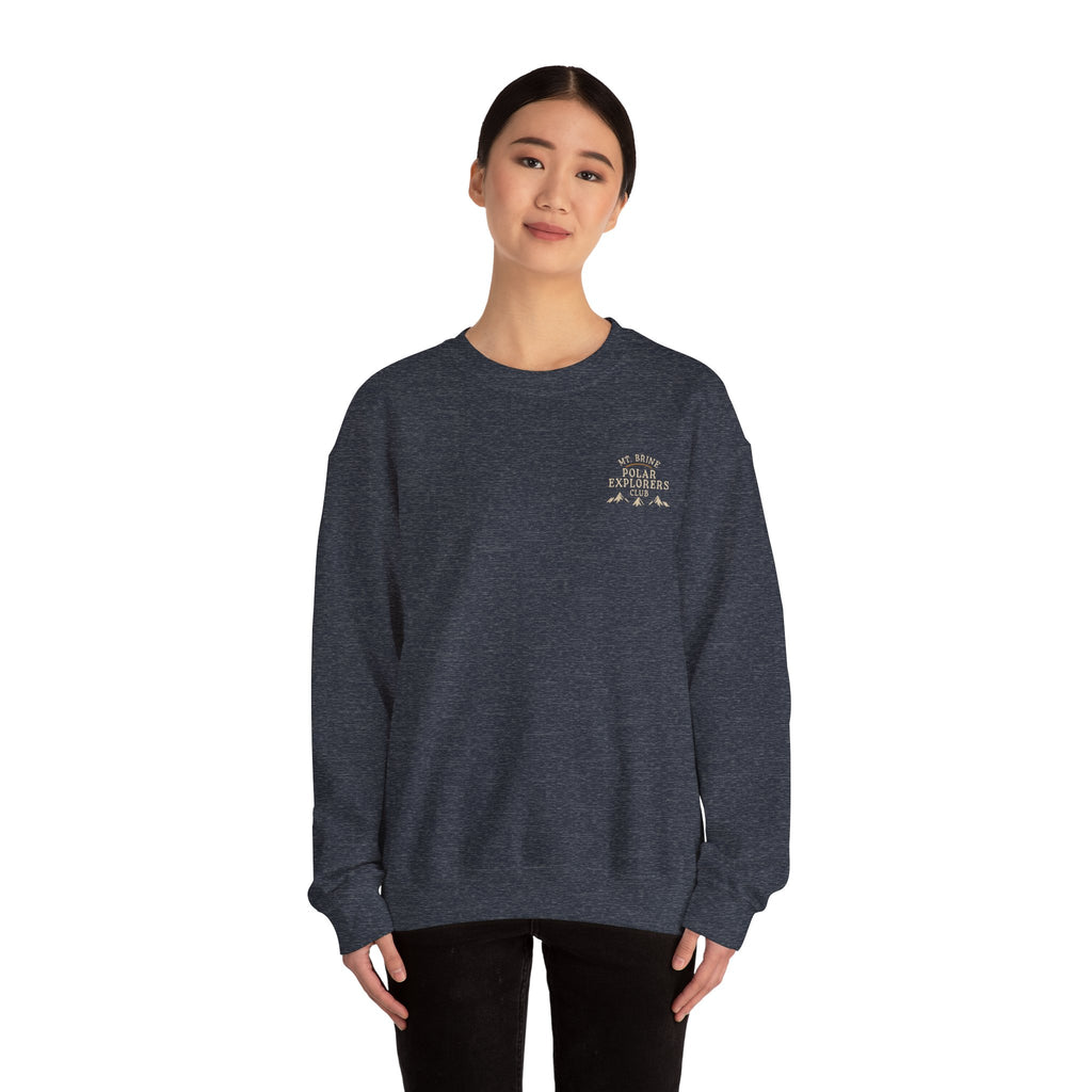 Crewneck Sweatshirt Mt Brine Polar Explorers Club Adventure Badge Design