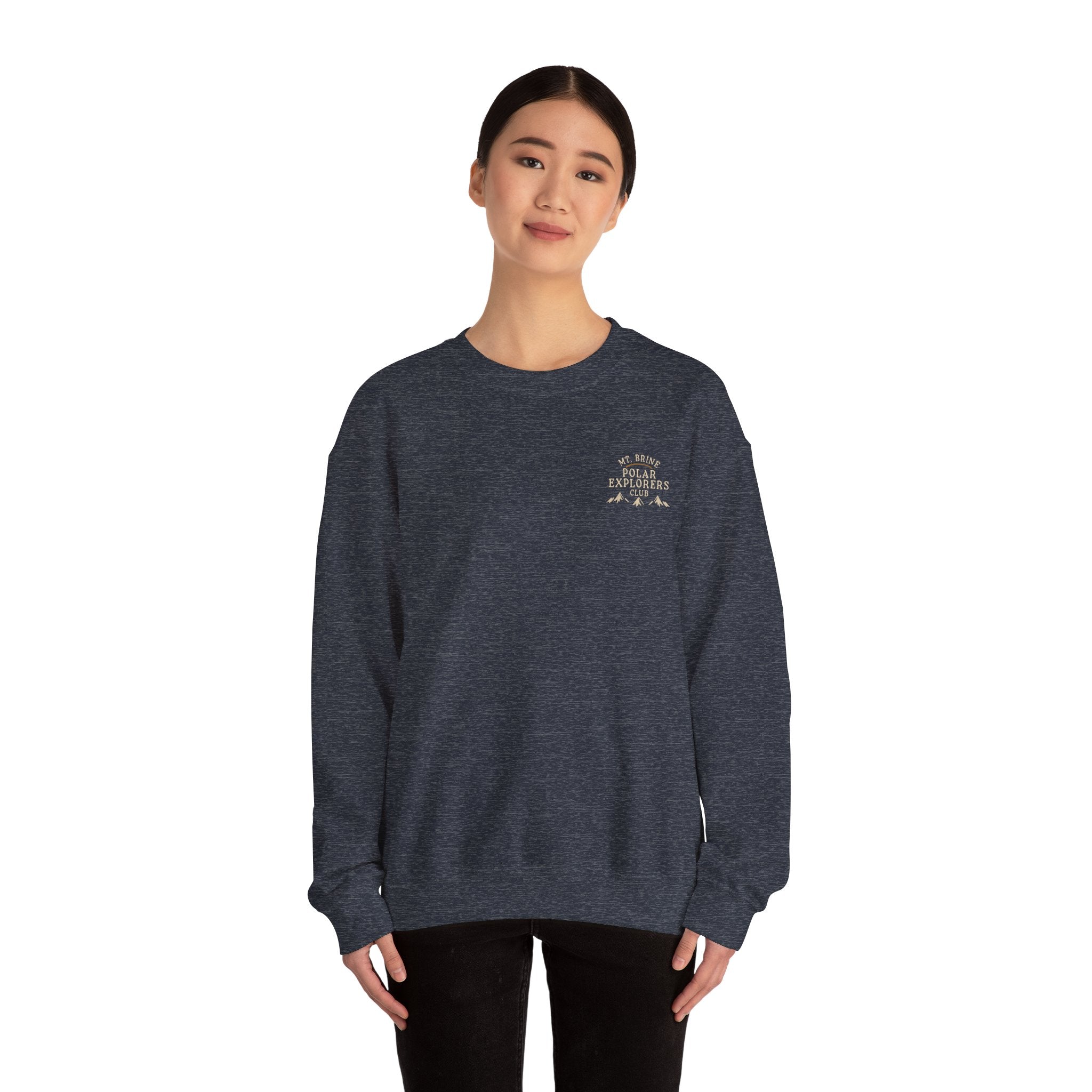 Crewneck Sweatshirt Mt Brine Polar Explorers Club Adventure Badge Design