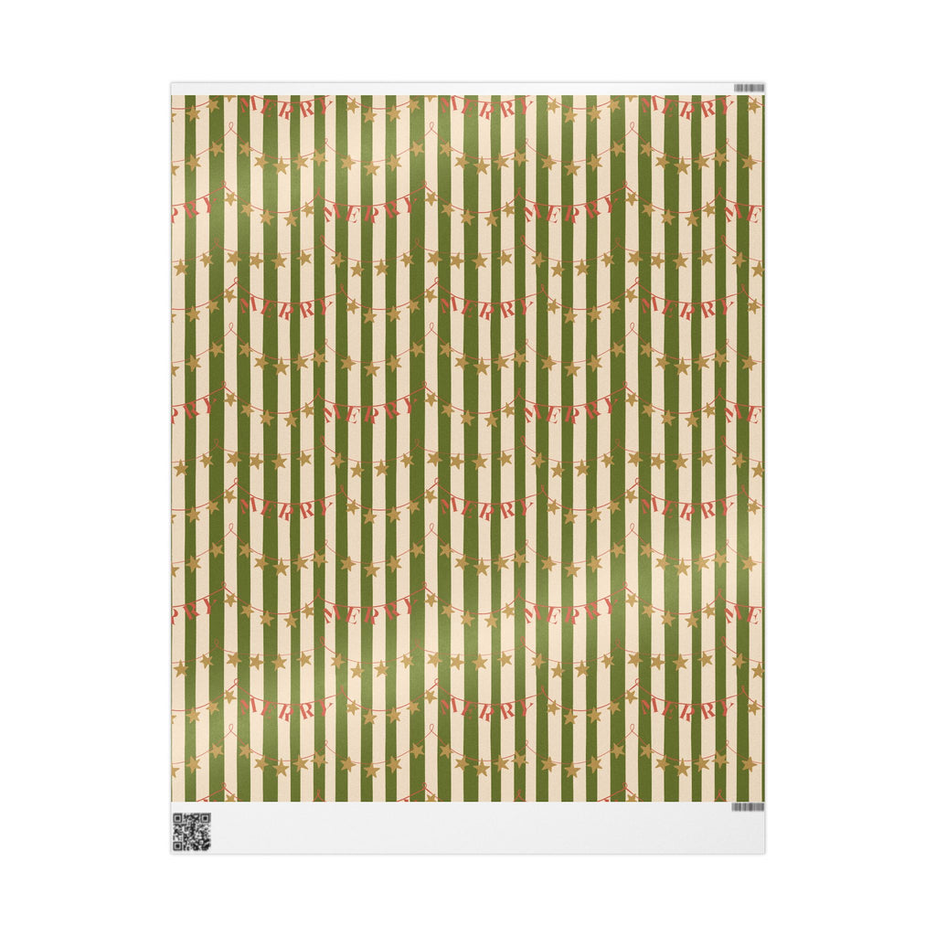 Vintage Star Garland Holiday Wrapping Paper