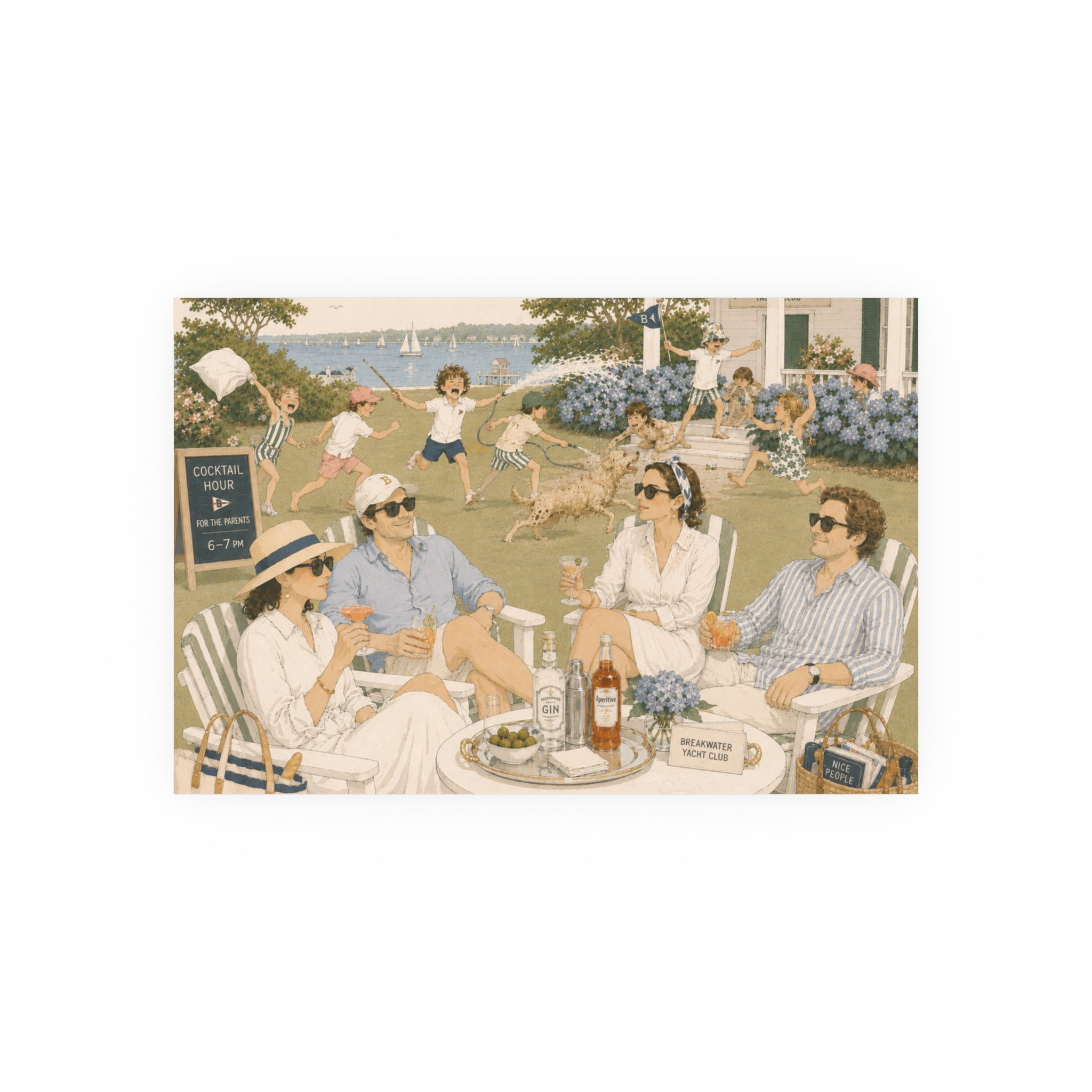 Cocktail Hour Yacht Club Art Print — Cheeky Nautical Poster