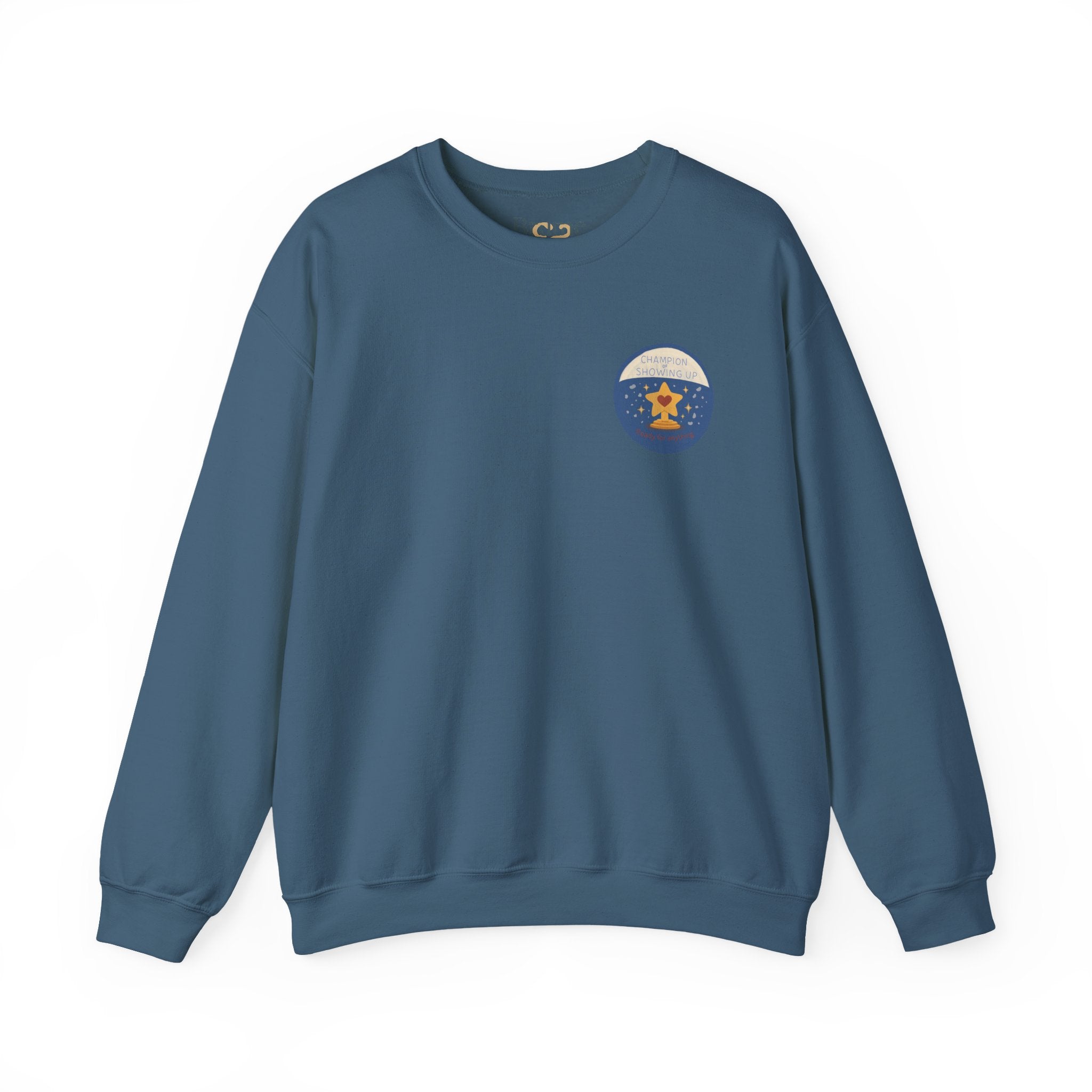 Champion of Showing Up Mom Merit Badge Sweatshirt