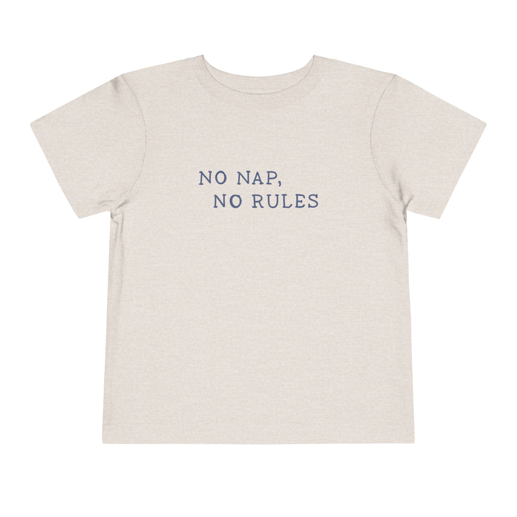 Toddler Tee — "No Nap, No Rules" Feral Kids Beach Club Graphic Shirt