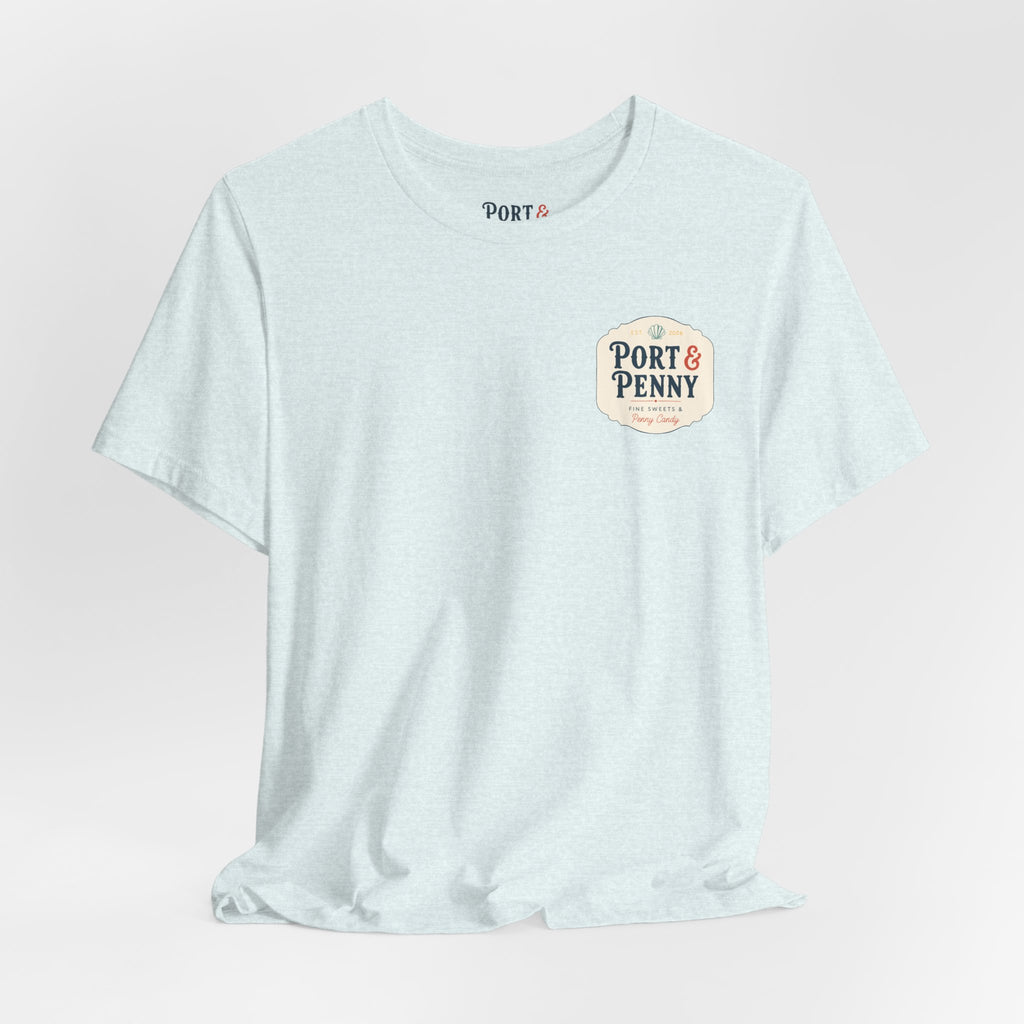 Port & Penny Retro Candy Bag Graphic Tee — Cute Vintage Snack Shirt
