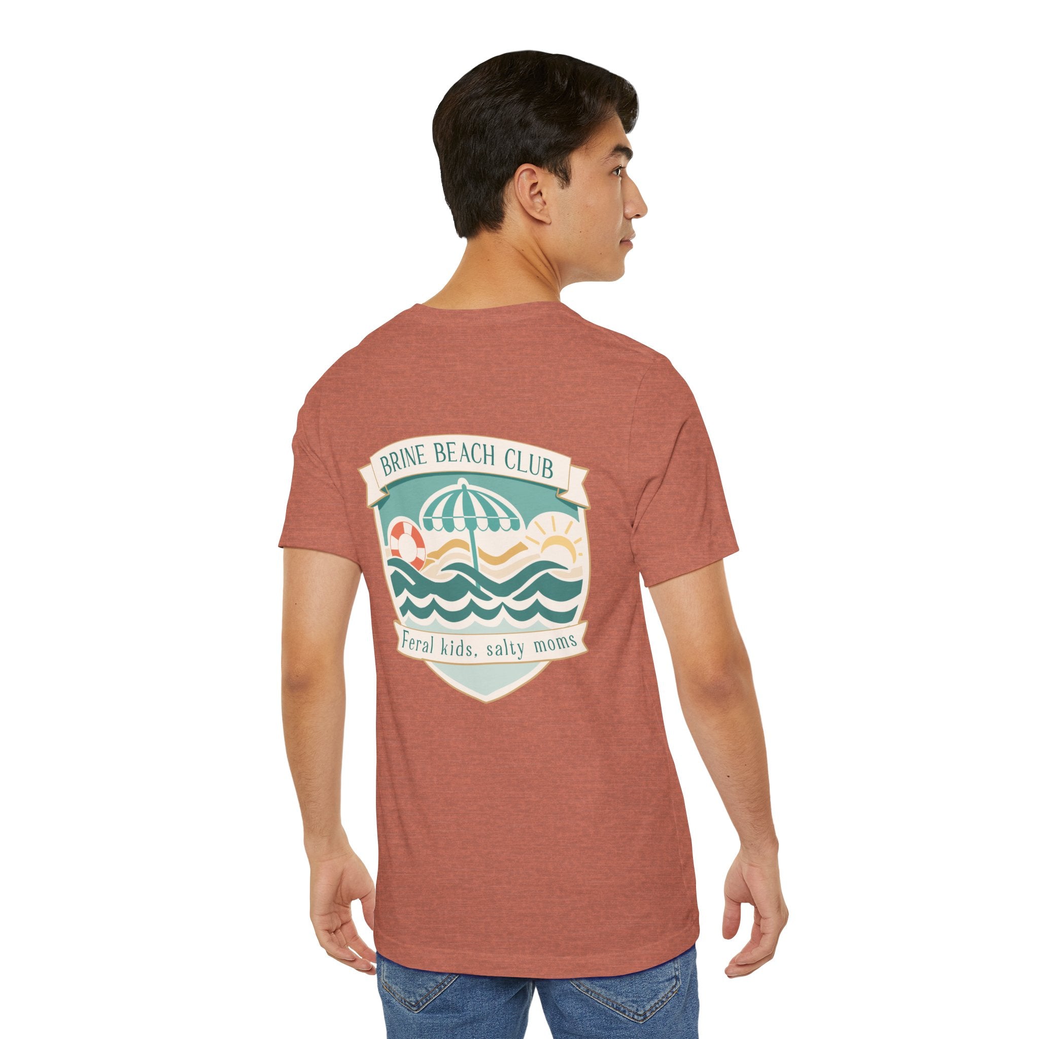 Brine Beach Club T‑Shirt — "Brine Beach Club: Feral Kids, Salty Moms" Retro Graphic Tee