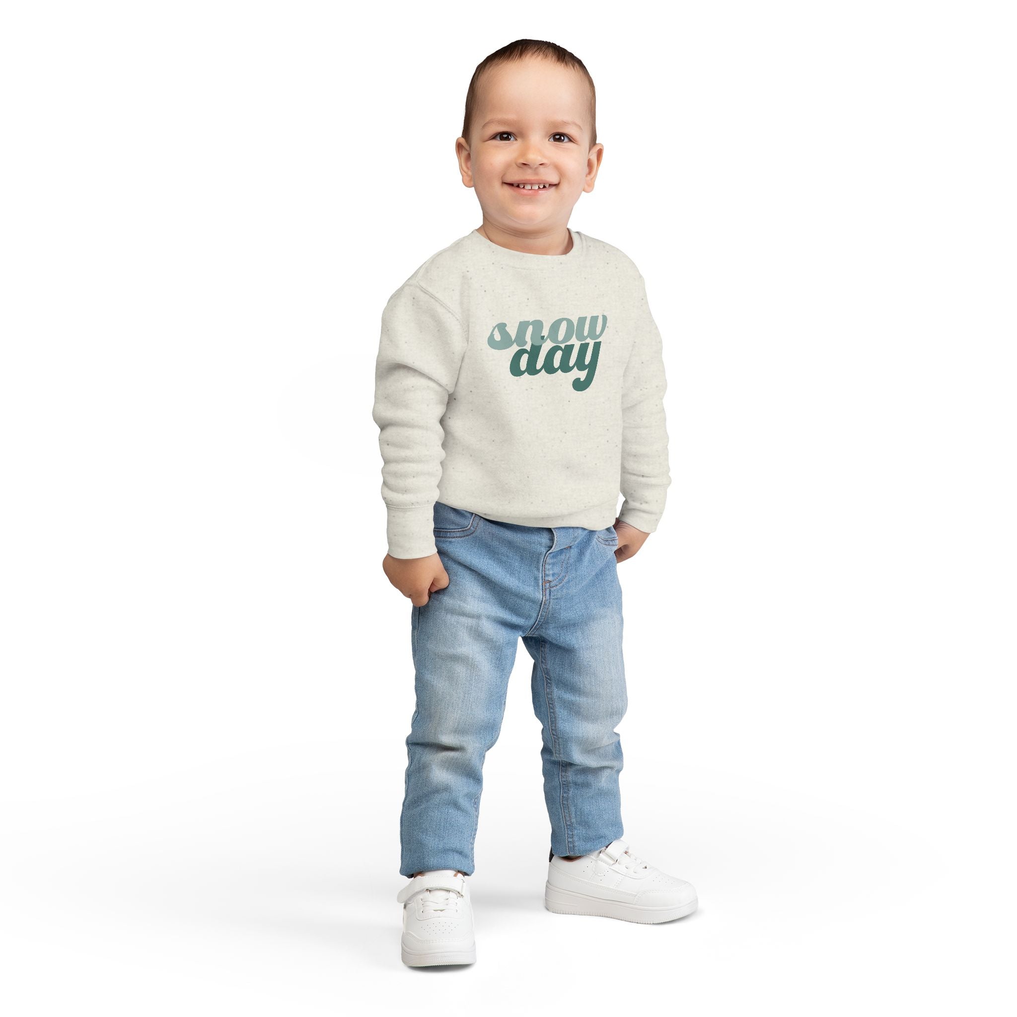 Toddler Sweatshirt — Retro Script “Snow Day” Cozy Winter Top