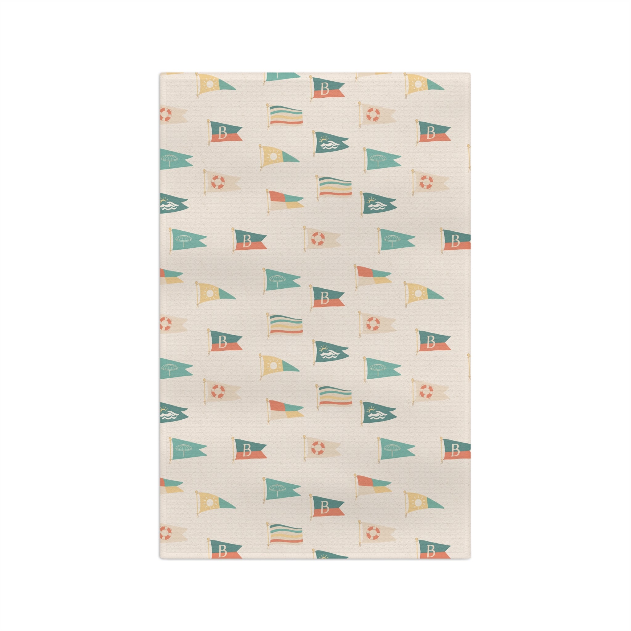 Nautical Pennant Microfiber Tea Towel — Coastal Flag Pattern Kitchen Towel