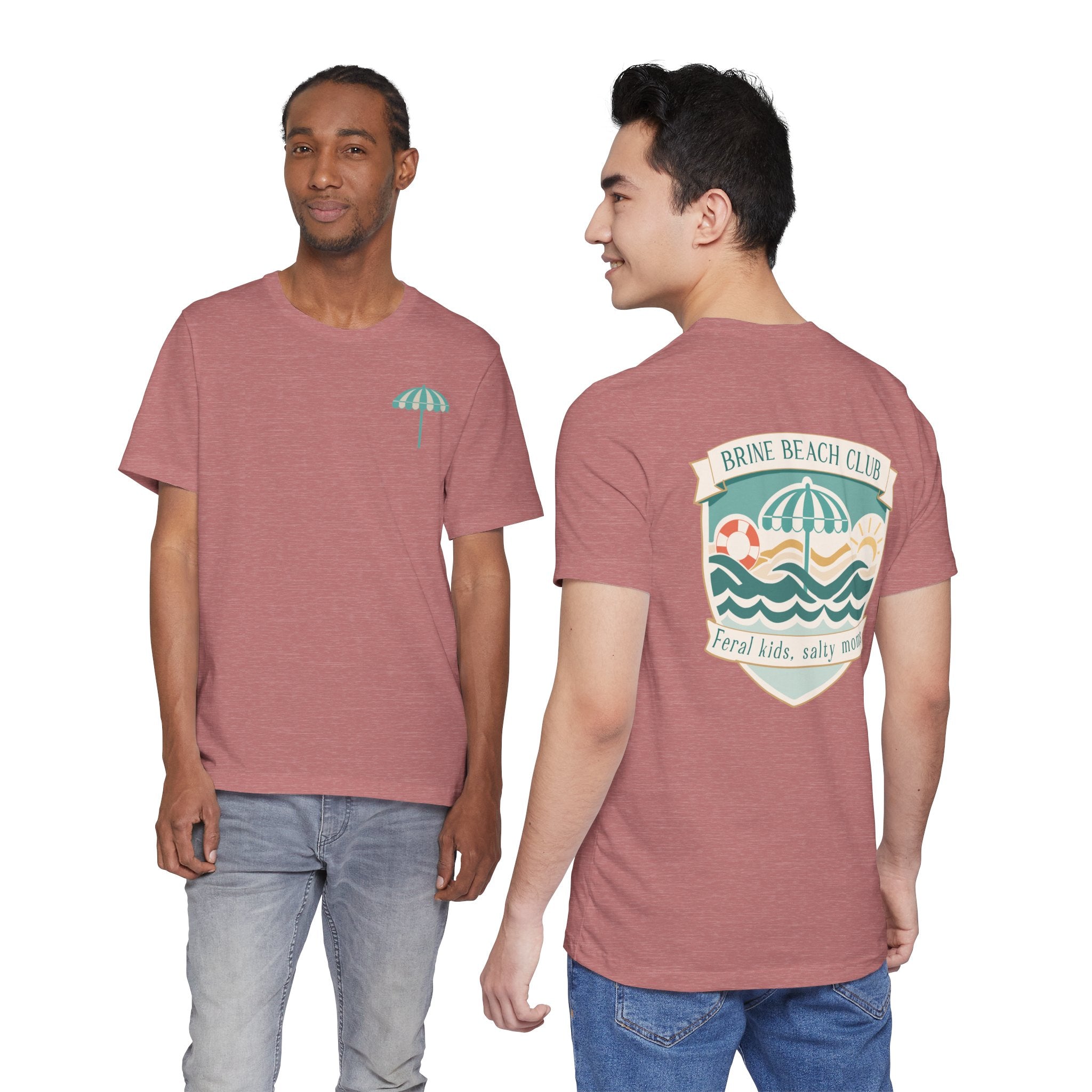 Brine Beach Club T‑Shirt — "Brine Beach Club: Feral Kids, Salty Moms" Retro Graphic Tee