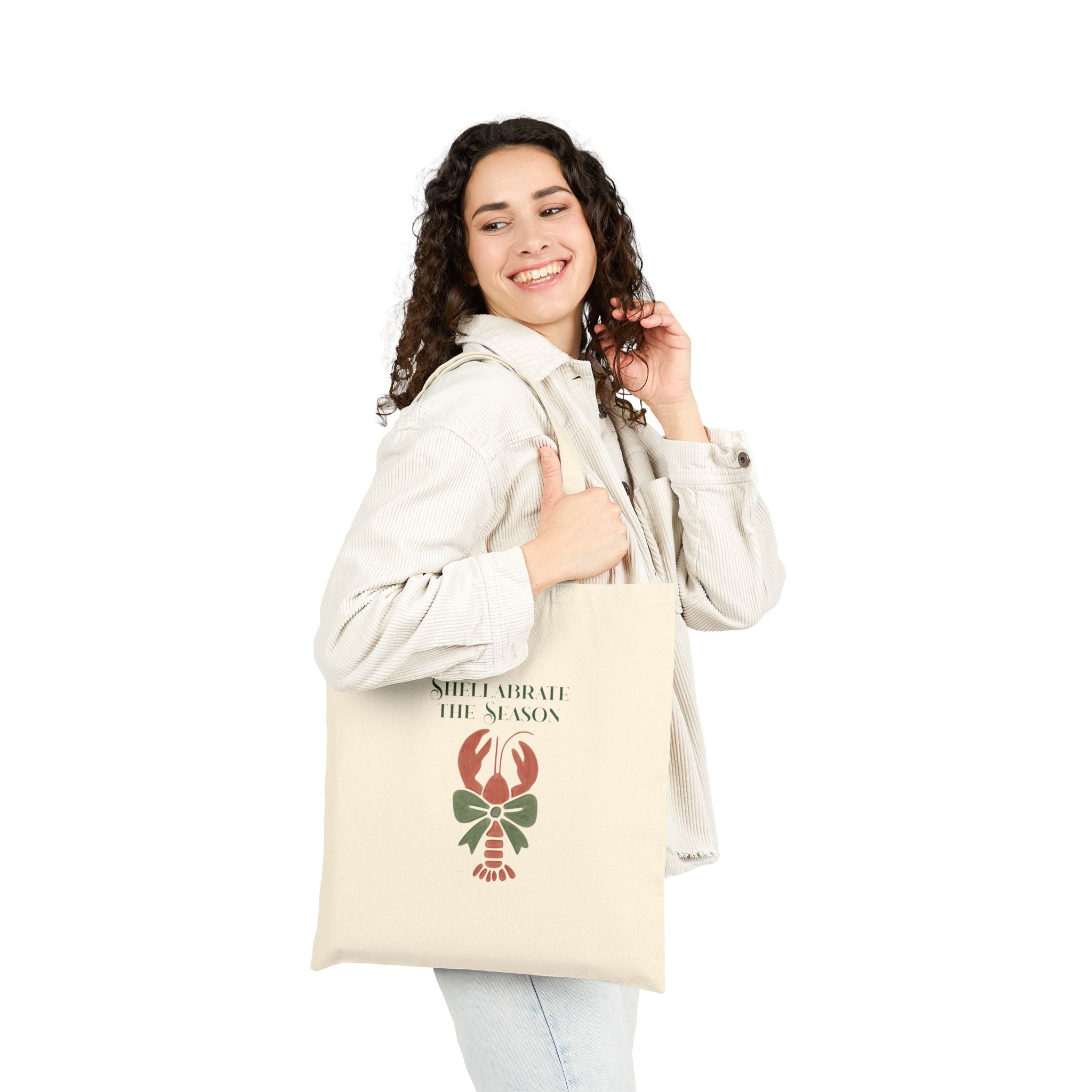 Shellabrate the Season Lobster Holiday Canvas Tote
