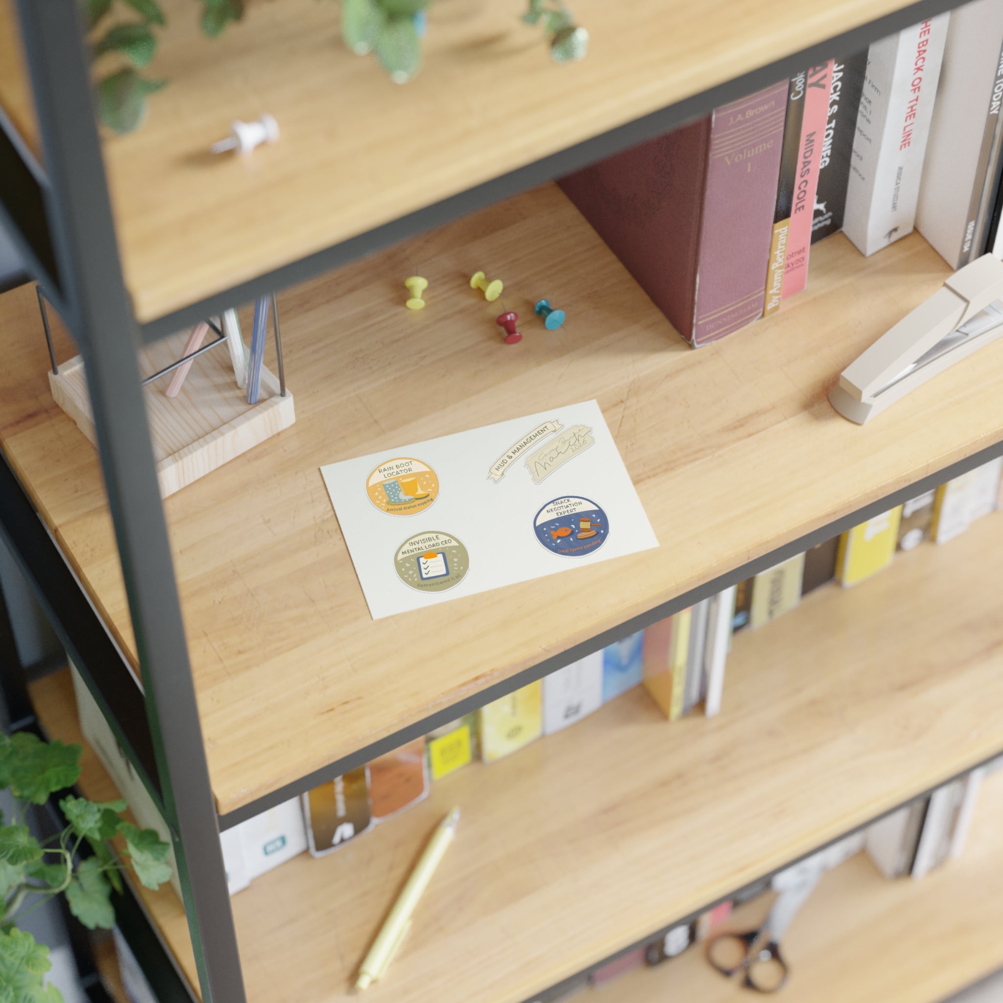 Quirky Achievement Sticker Sheet — Rain Boot Locator, Snack Negotiation Expert & More