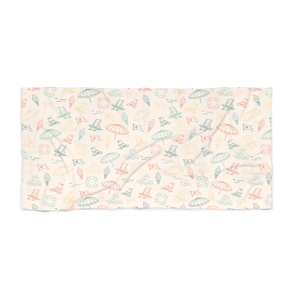 Brine Beach Club Scatter Pattern Beach Towel — Icon Print