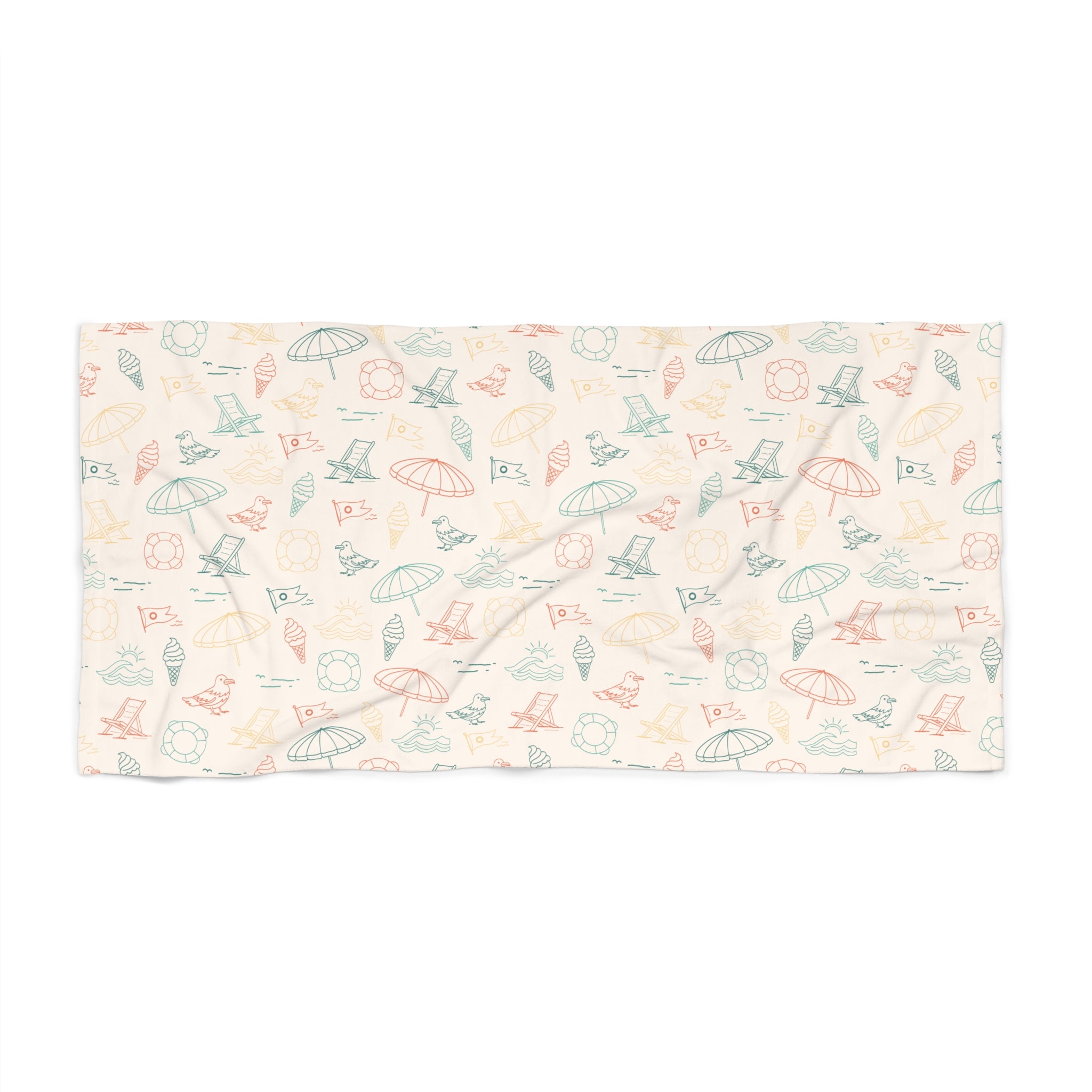 Brine Beach Club Scatter Pattern Beach Towel — Icon Print