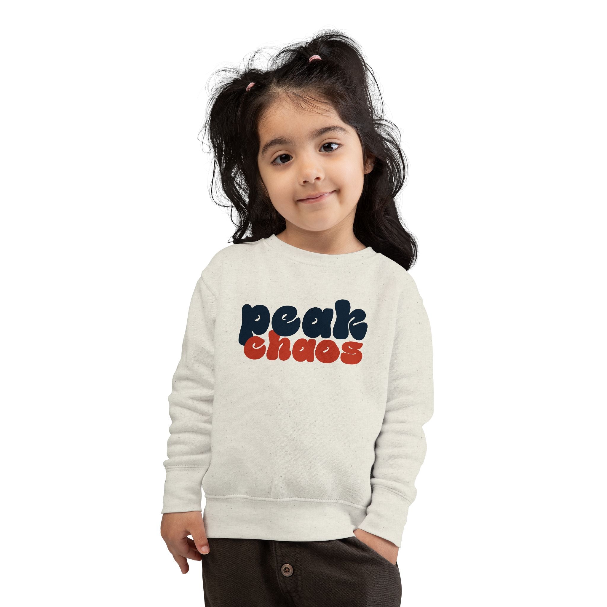 Peak Chaos Toddler Sweatshirt — Playful Graphic Crewneck for Little Kids