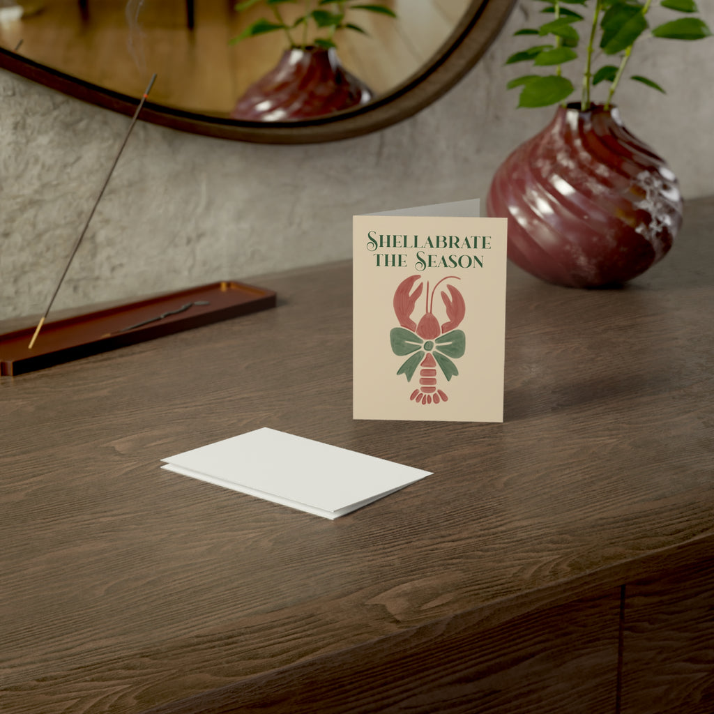 Funny 'Shellabrate the Season' Lobster Greeting Cards — Pack of 1/10/30/50