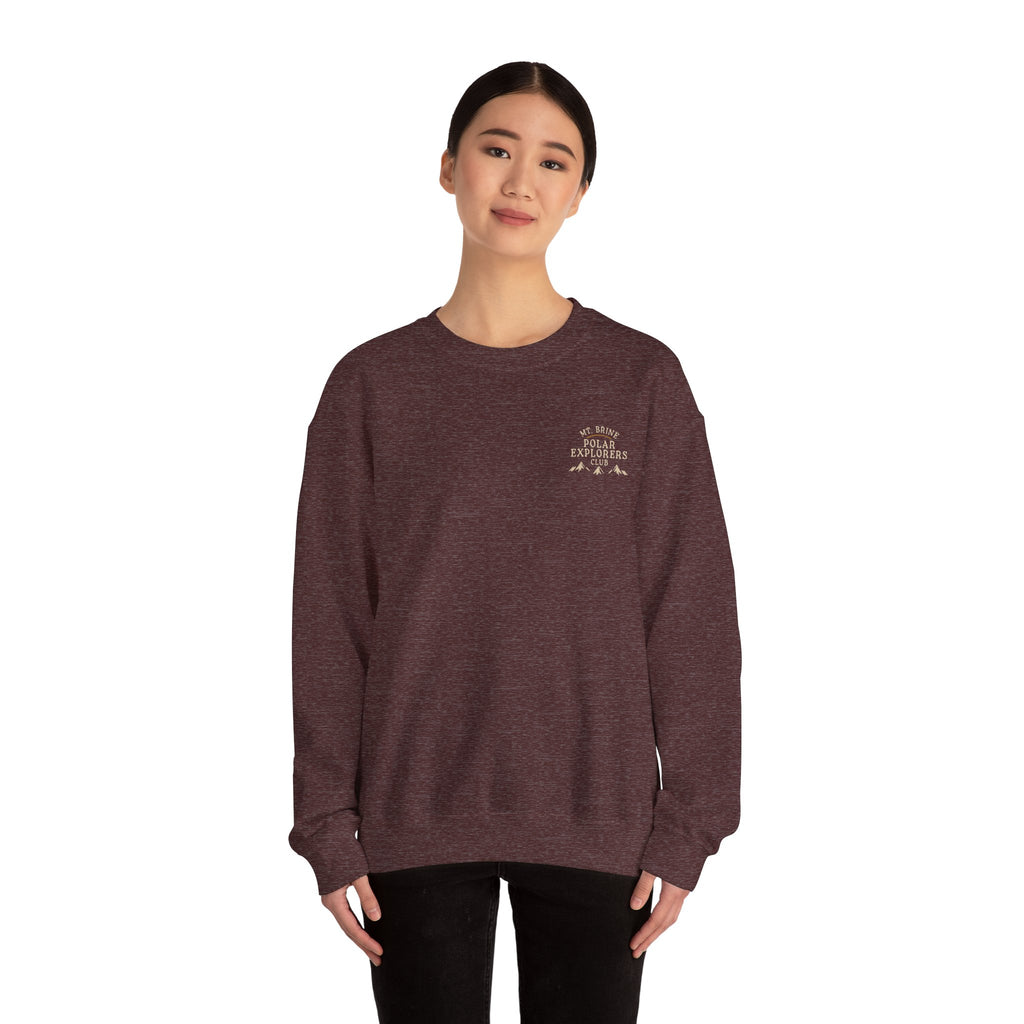 Crewneck Sweatshirt Mt Brine Polar Explorers Club Adventure Badge Design