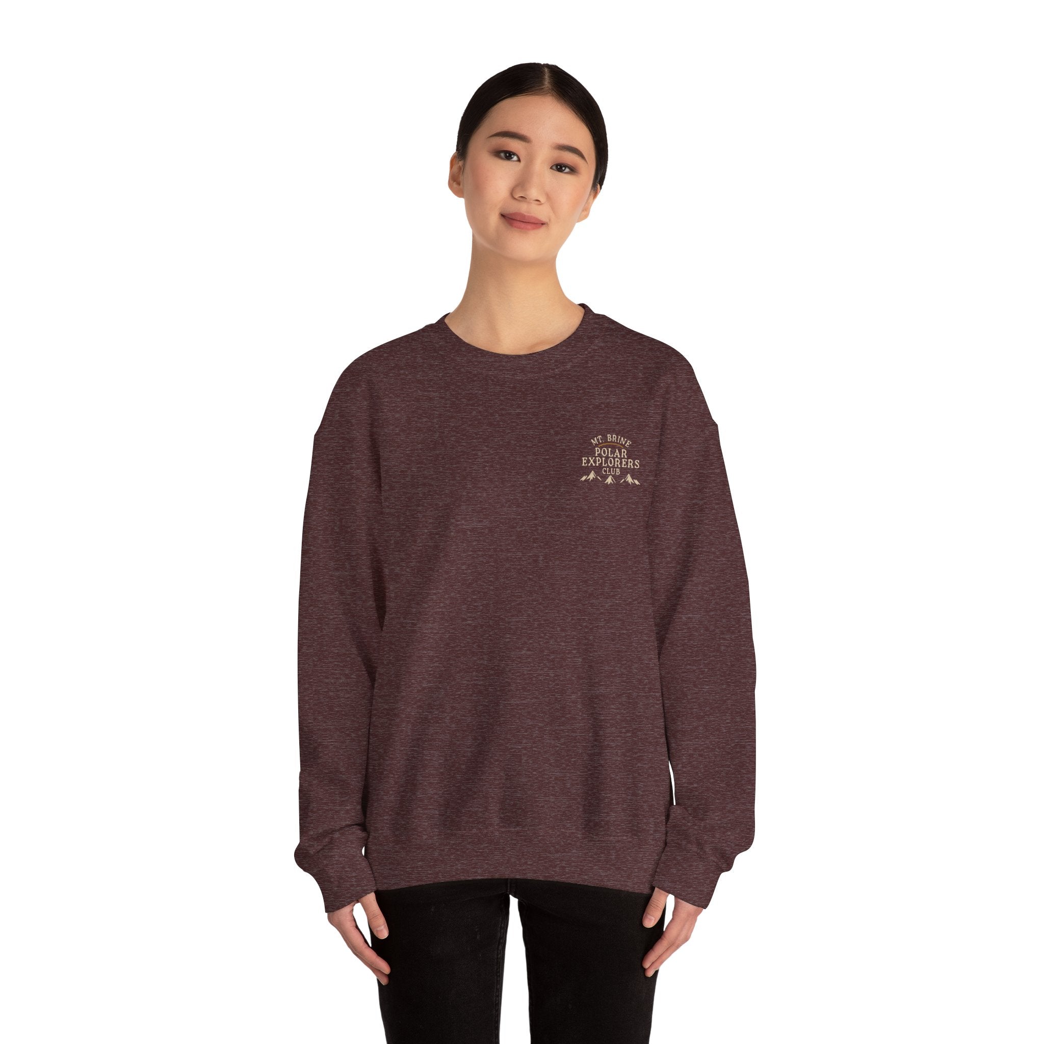 Crewneck Sweatshirt Mt Brine Polar Explorers Club Adventure Badge Design