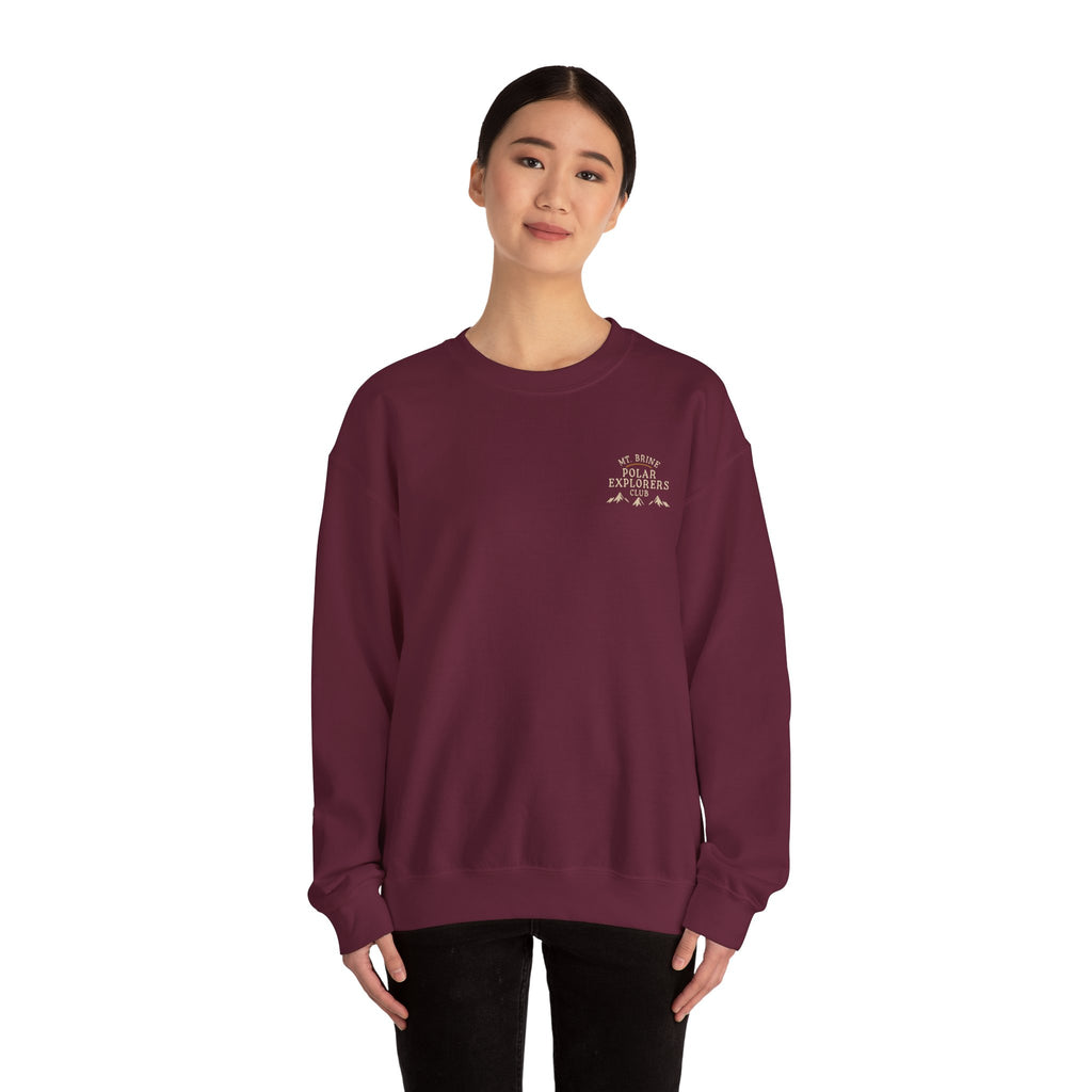 Crewneck Sweatshirt Mt Brine Polar Explorers Club Adventure Badge Design