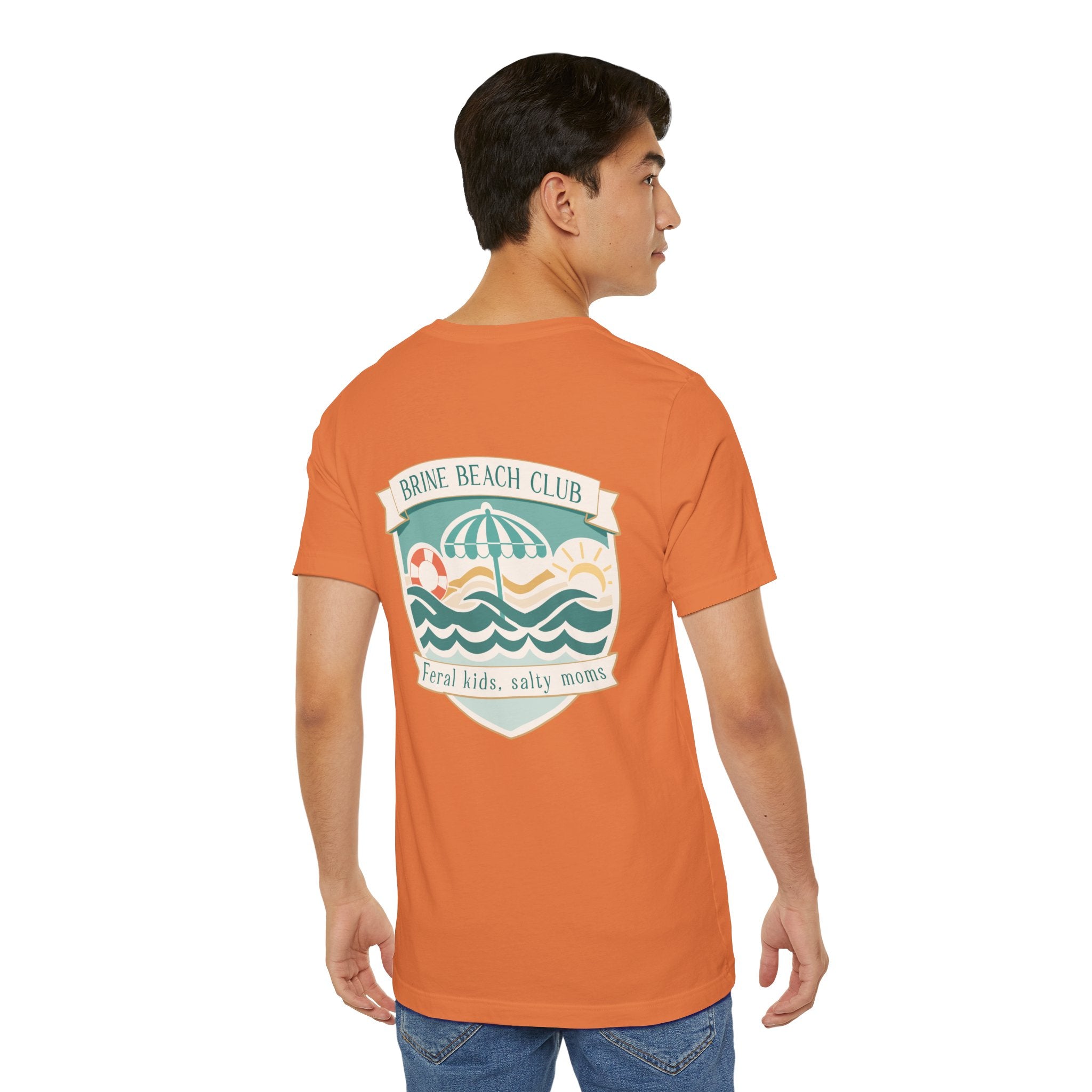 Brine Beach Club T‑Shirt — "Brine Beach Club: Feral Kids, Salty Moms" Retro Graphic Tee