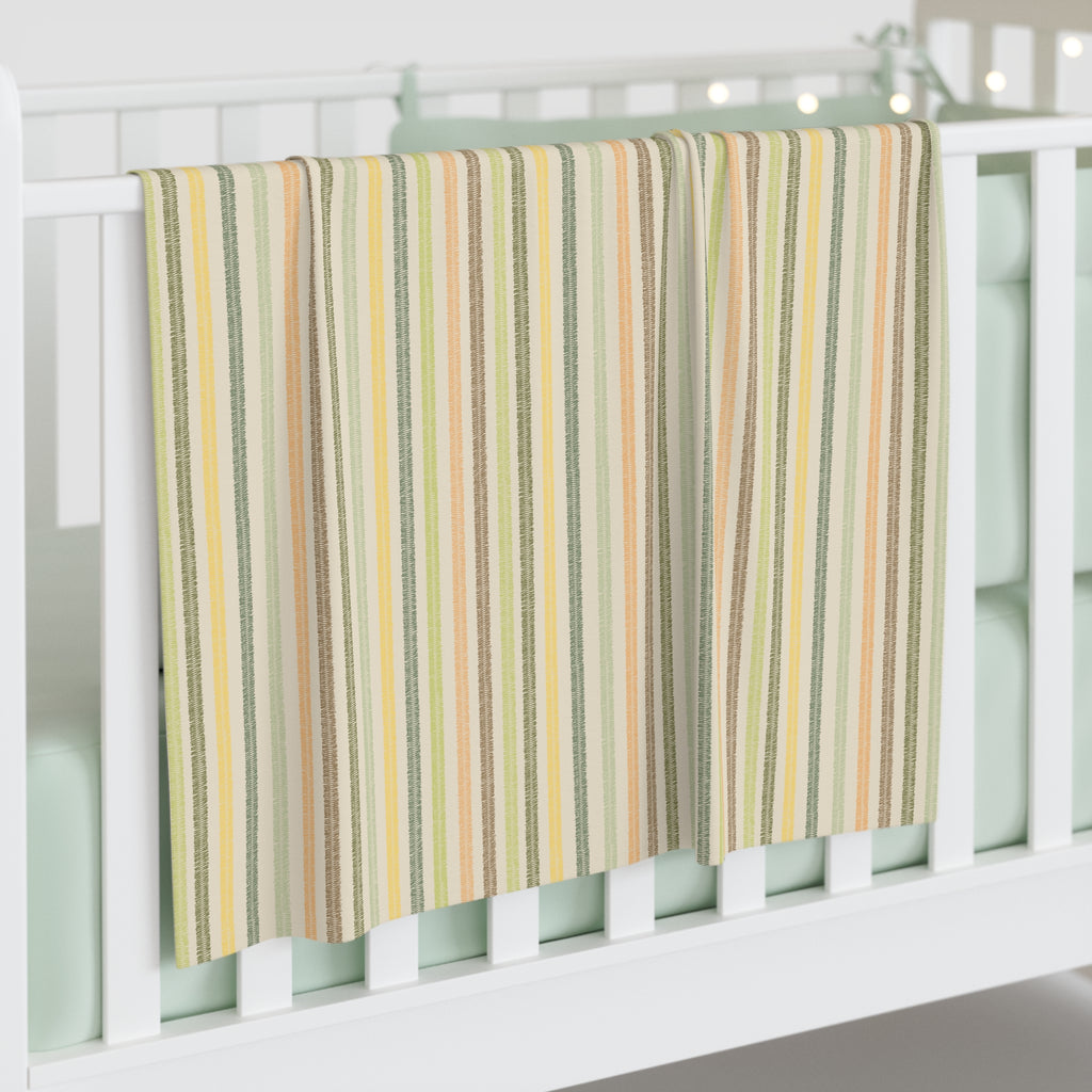 Striped Pastel Baby Swaddle Blanket — Soft Neutral Nursery Wrap