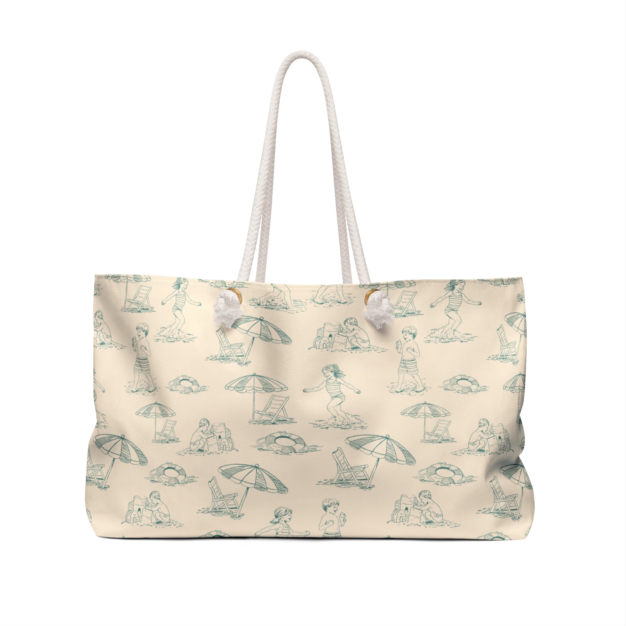 Brine Beach Club Toile Weekender Bag with Rope Handles