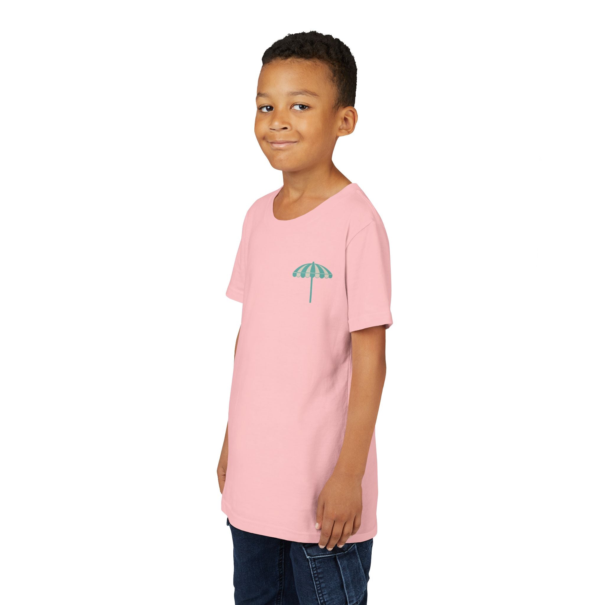 Brine Beach Club Youth Tee – ‘Feral Kids, Salty Moms’ Umbrella Beach T‑Shirt