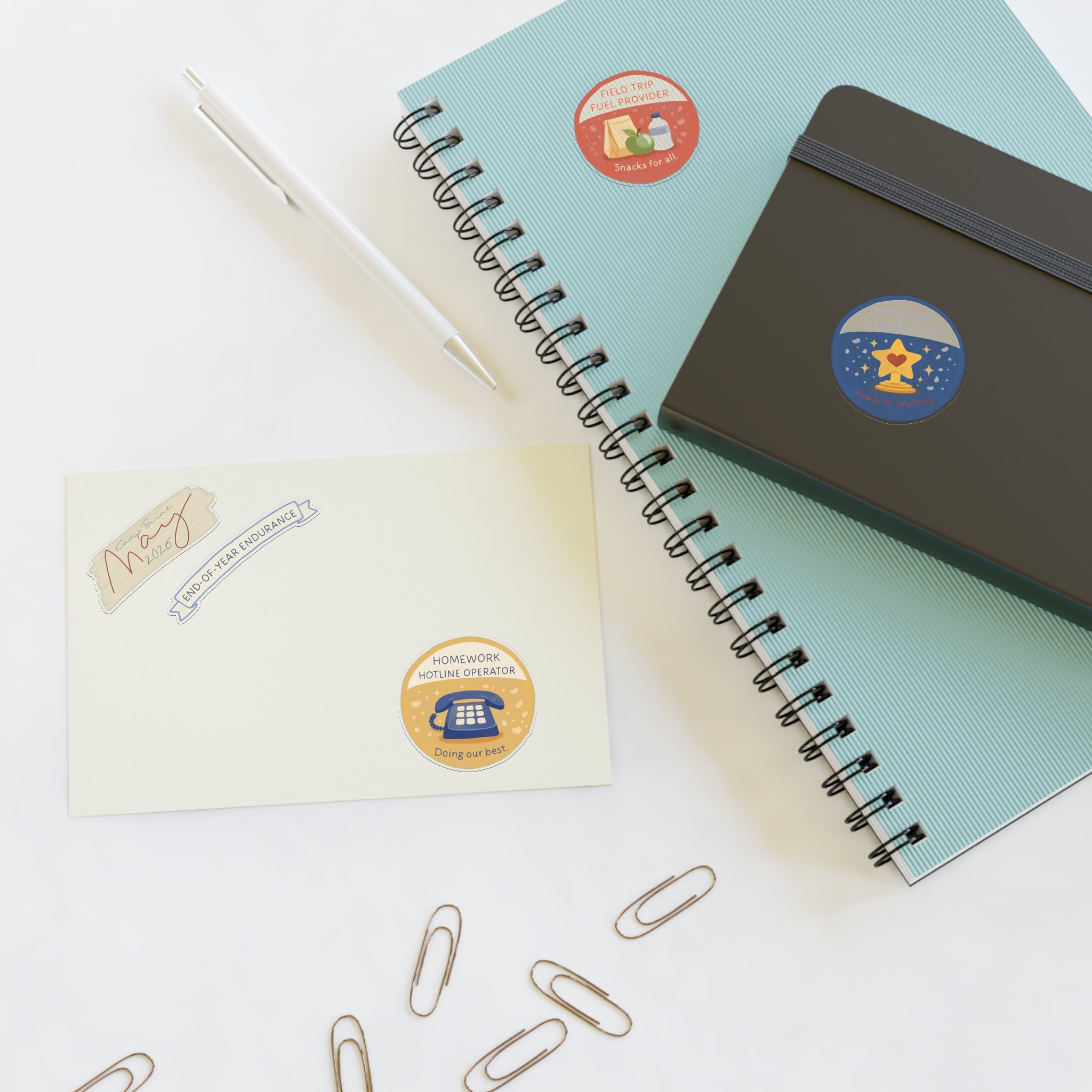 Camp Brine Mom Merit Badge Sticker Sheets — End of Year May 2026