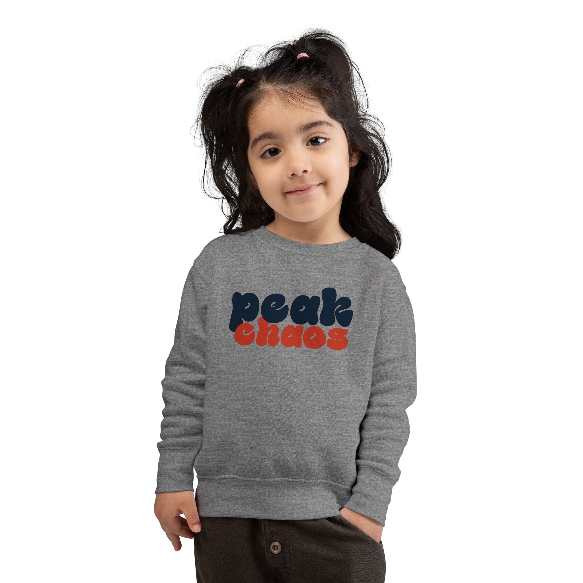 Peak Chaos Toddler Sweatshirt — Playful Graphic Crewneck for Little Kids