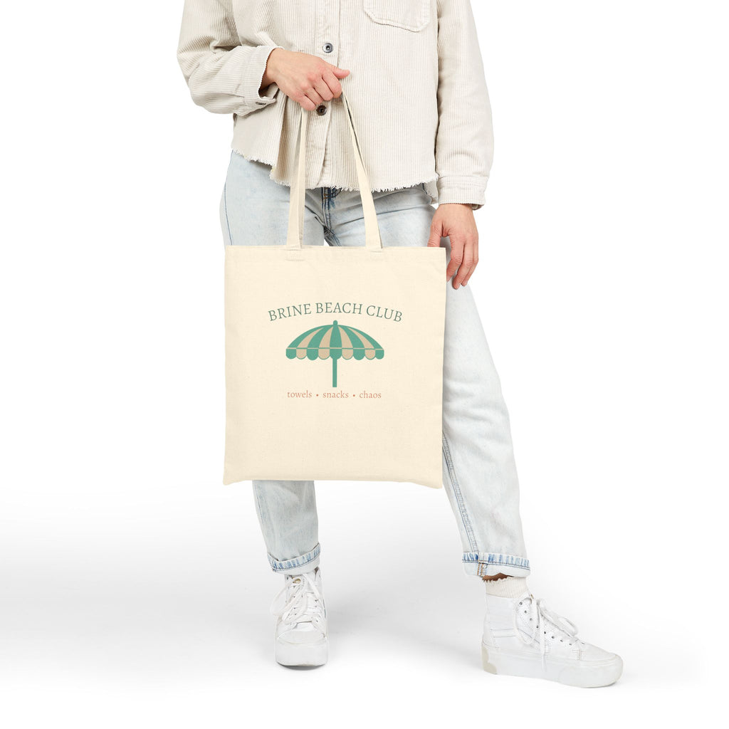 Brine Beach Club Cotton Tote Bag — Beach Club Umbrella Canvas Tote