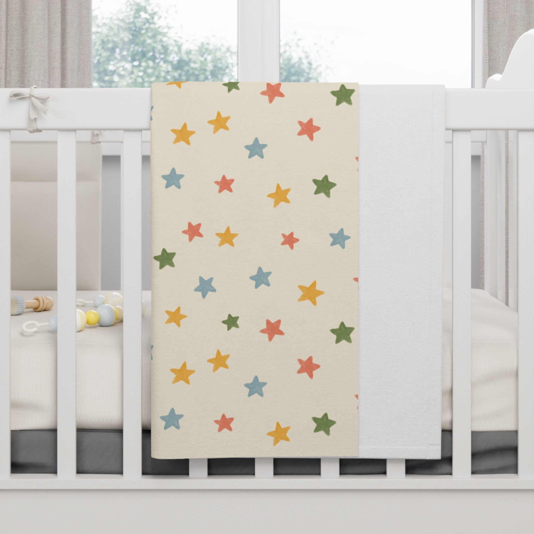 Starry Vintage Playroom Baby Blanket — Soft Fleece Nursery Throw for Newborns & Toddlers