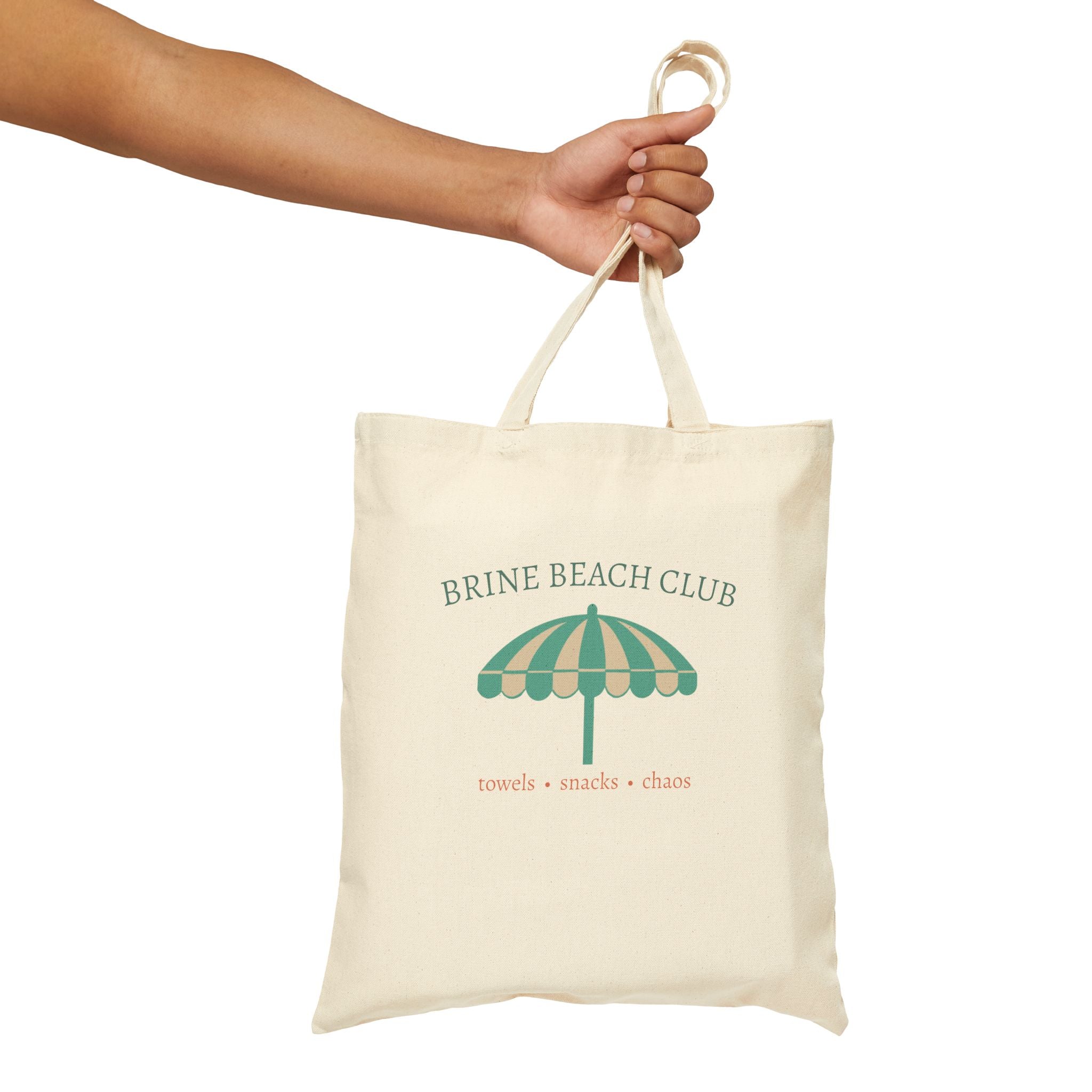 Brine Beach Club Cotton Tote Bag — Beach Club Umbrella Canvas Tote
