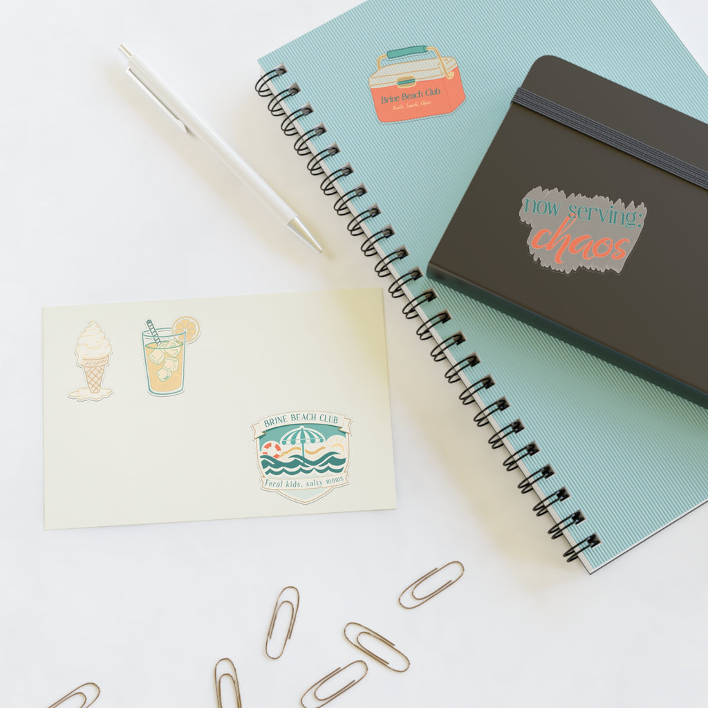 Brine Beach Club Snack Shack Sticker Sheets — Ret ro Coastal Snack Shack Sticker Pack