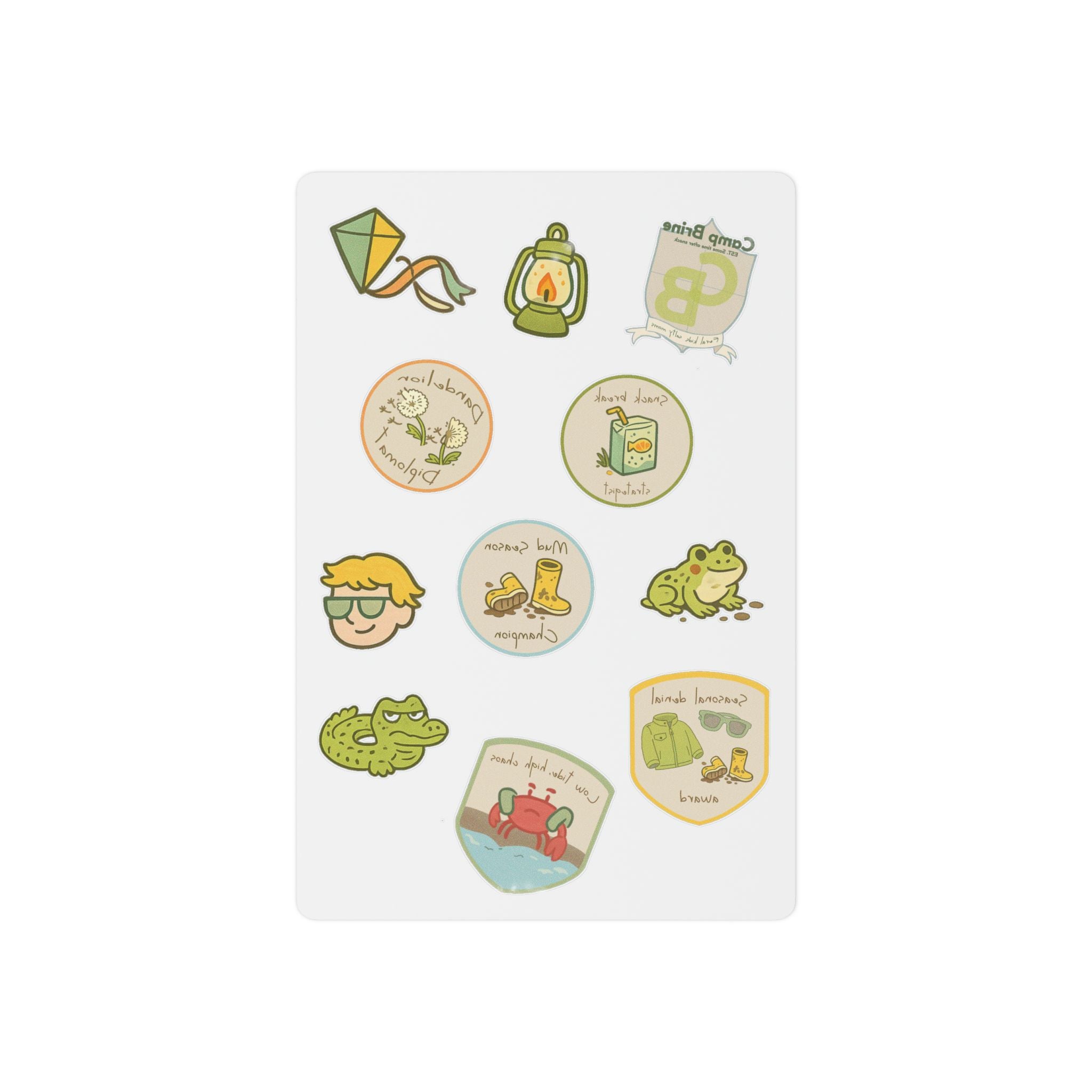 Camp Brine Spring 2026 Sticker-Style Temporary Tattoos — Cute Outdoor Adventure Designs