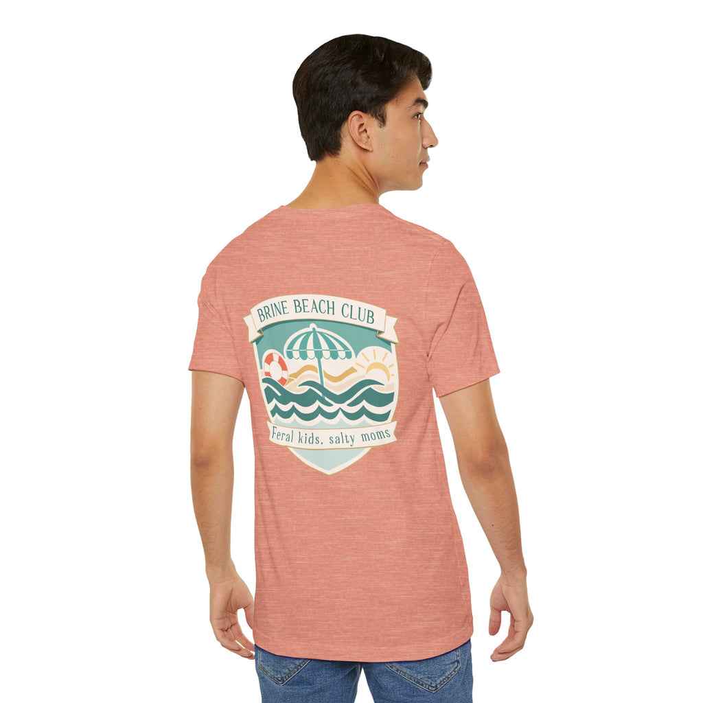 Brine Beach Club T‑Shirt — "Brine Beach Club: Feral Kids, Salty Moms" Retro Graphic Tee