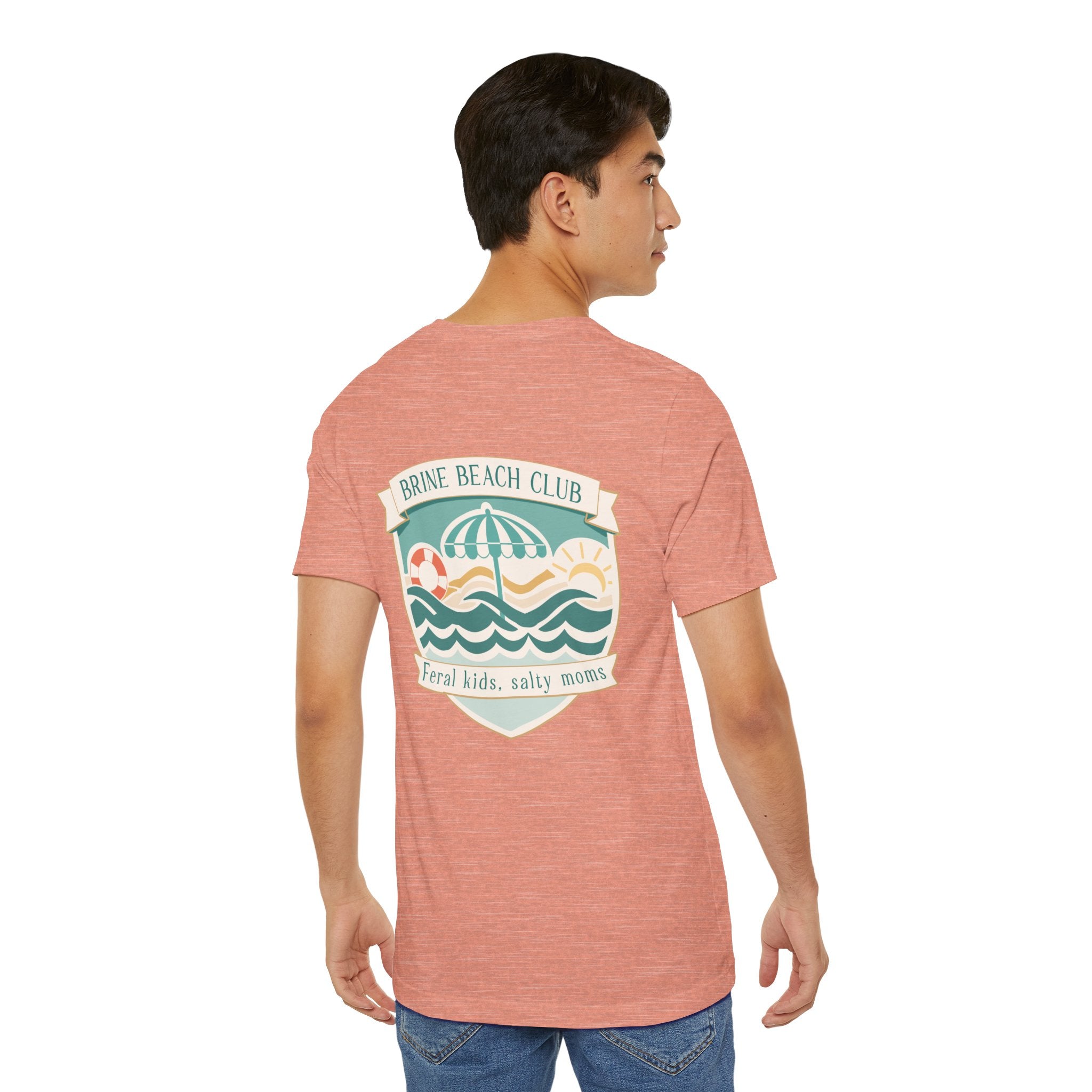 Brine Beach Club T‑Shirt — "Brine Beach Club: Feral Kids, Salty Moms" Retro Graphic Tee