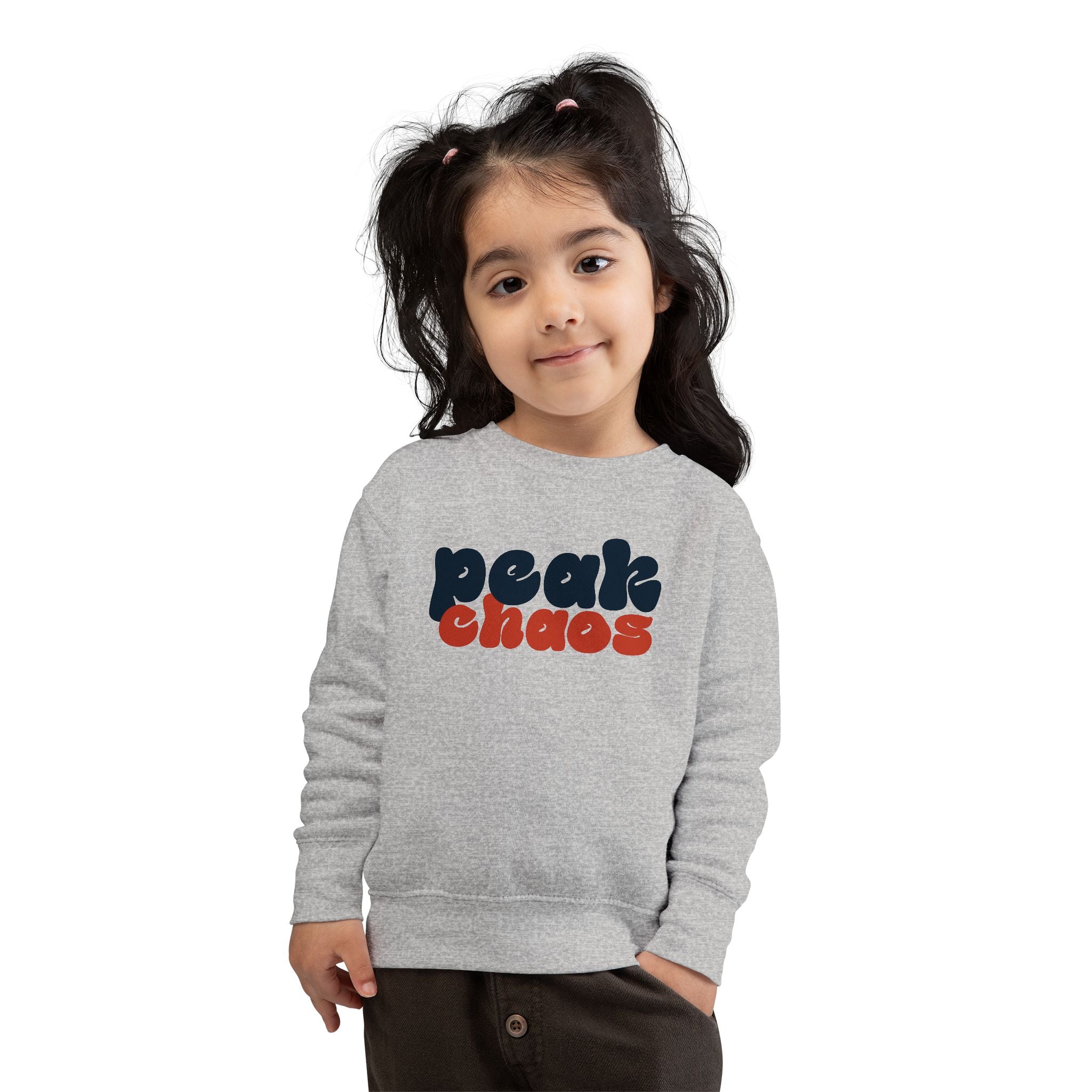 Peak Chaos Toddler Sweatshirt — Playful Graphic Crewneck for Little Kids
