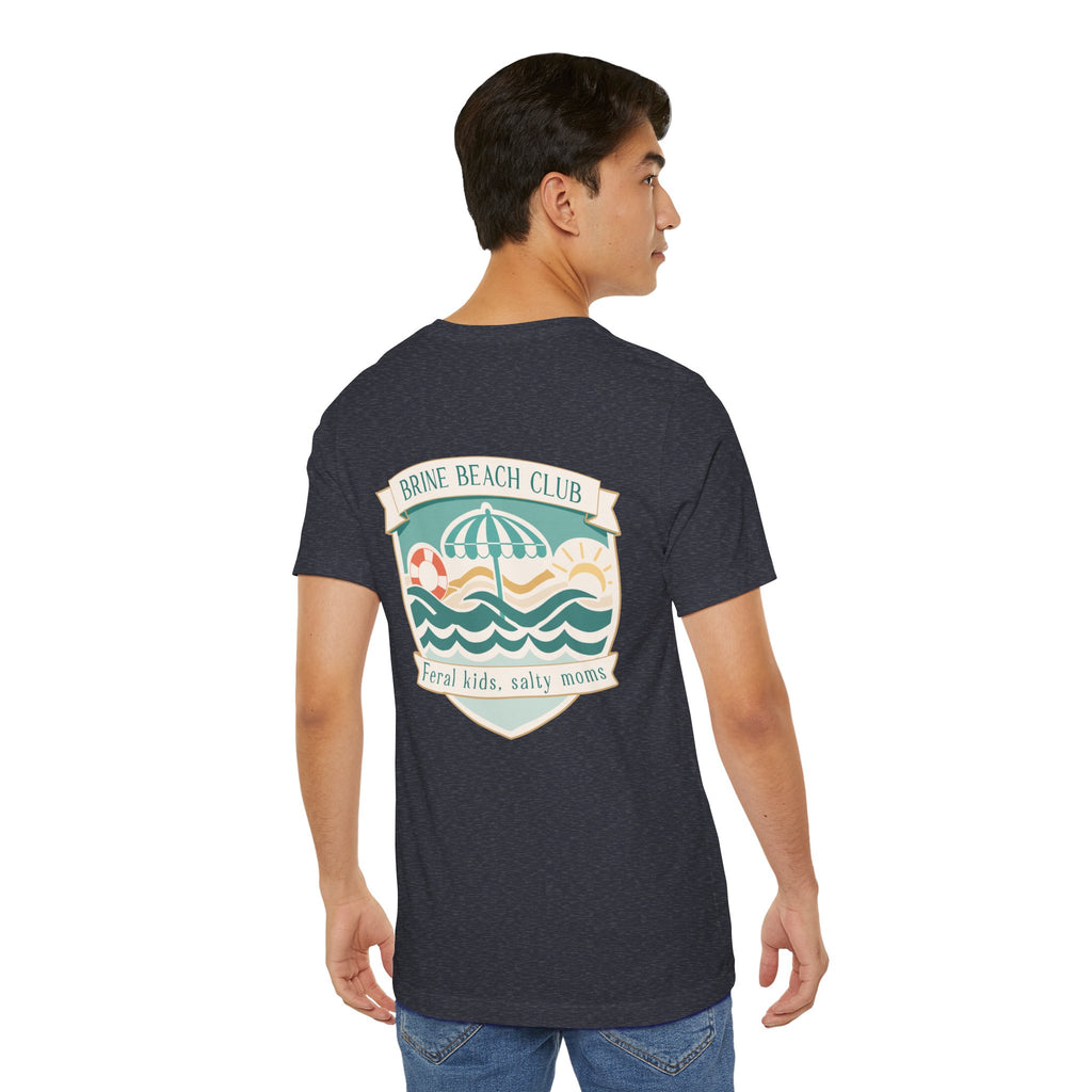 Brine Beach Club T‑Shirt — "Brine Beach Club: Feral Kids, Salty Moms" Retro Graphic Tee