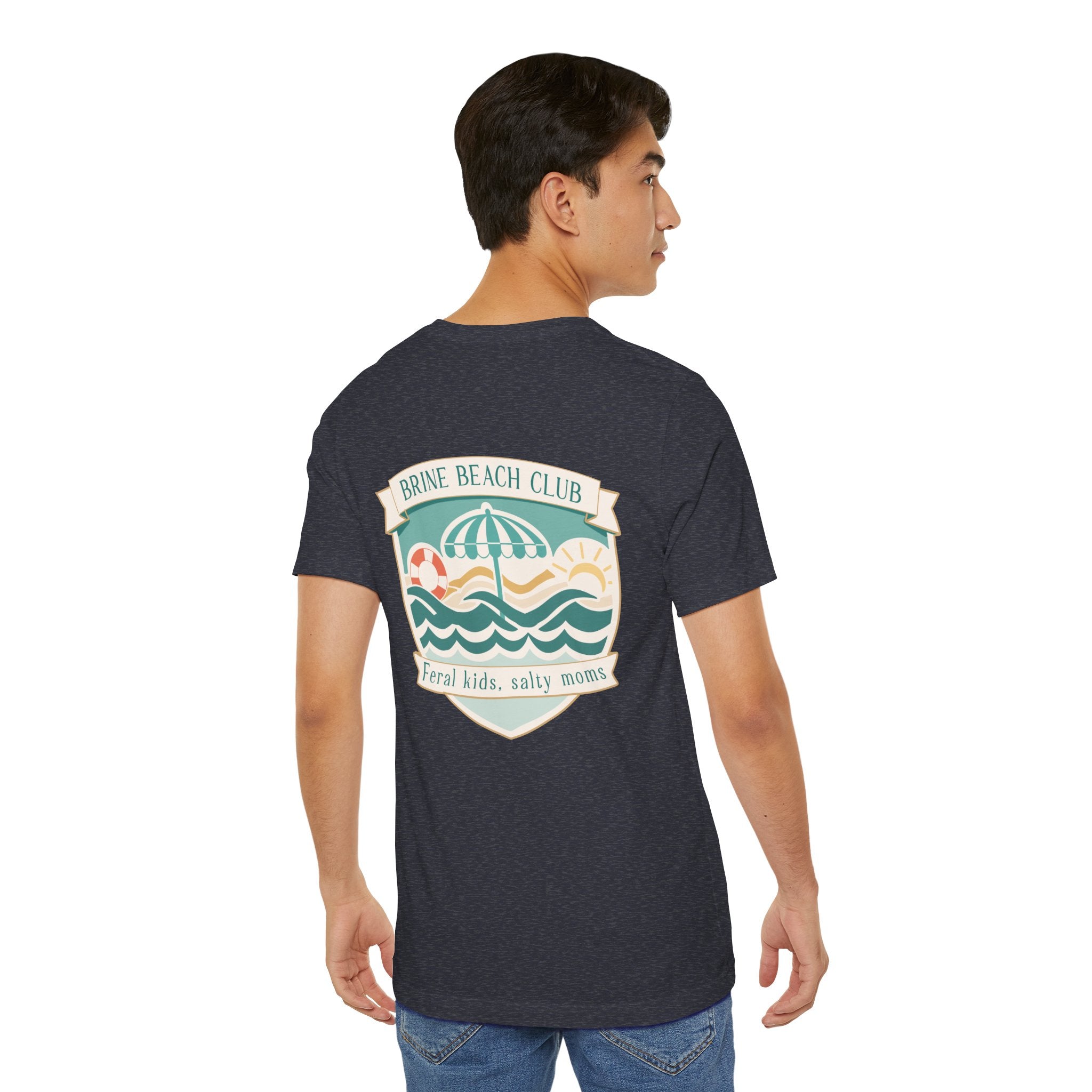 Brine Beach Club T‑Shirt — "Brine Beach Club: Feral Kids, Salty Moms" Retro Graphic Tee