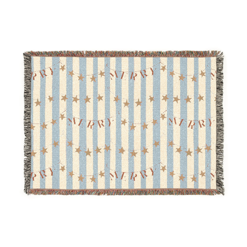 Vintage Stars Woven Christmas Blanket — Garland Holiday Throw