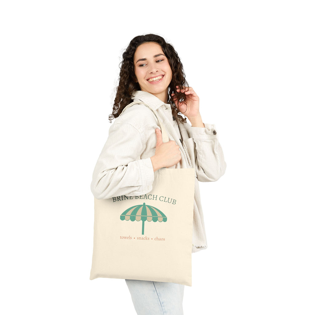 Brine Beach Club Cotton Tote Bag — Beach Club Umbrella Canvas Tote