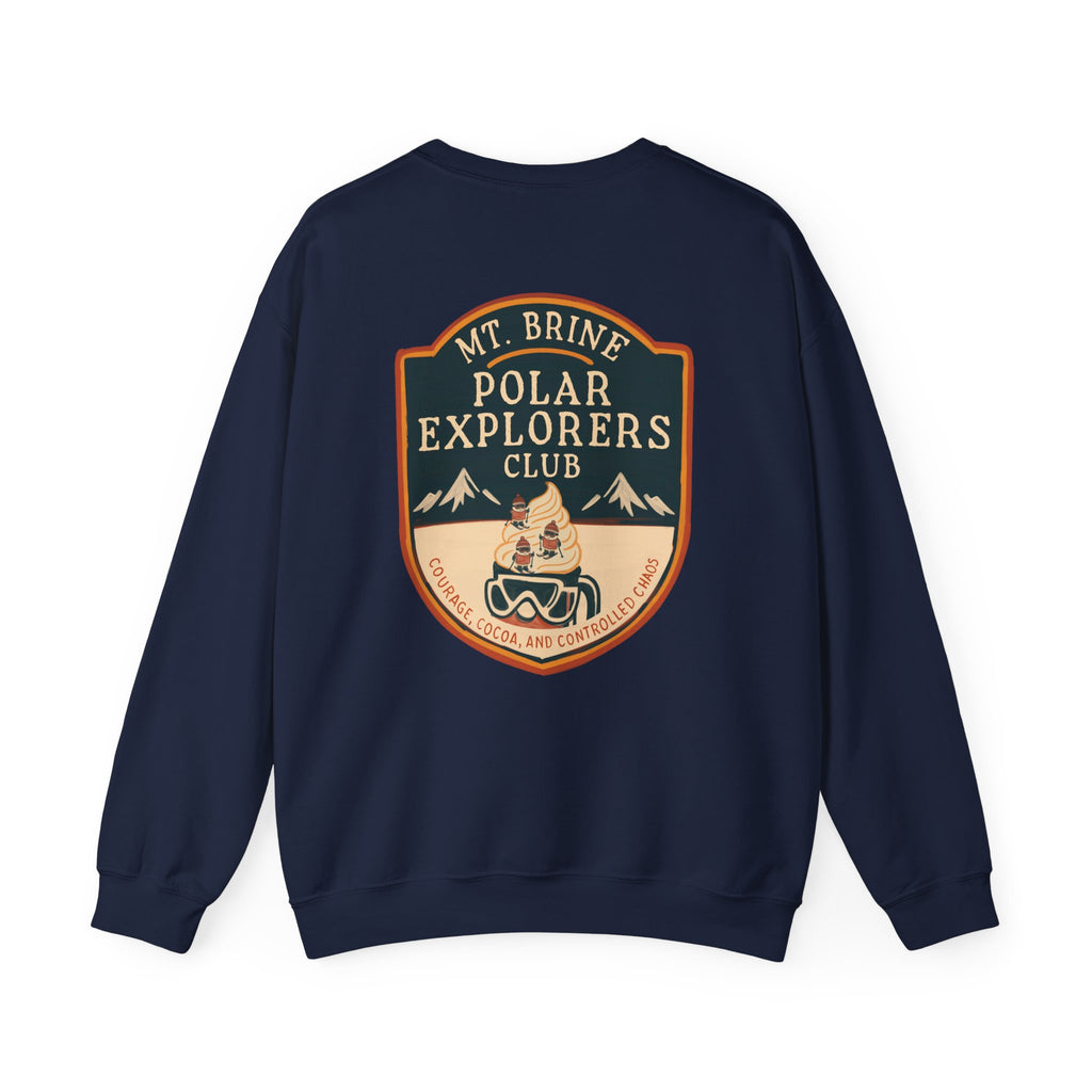 Crewneck Sweatshirt Mt Brine Polar Explorers Club Adventure Badge Design