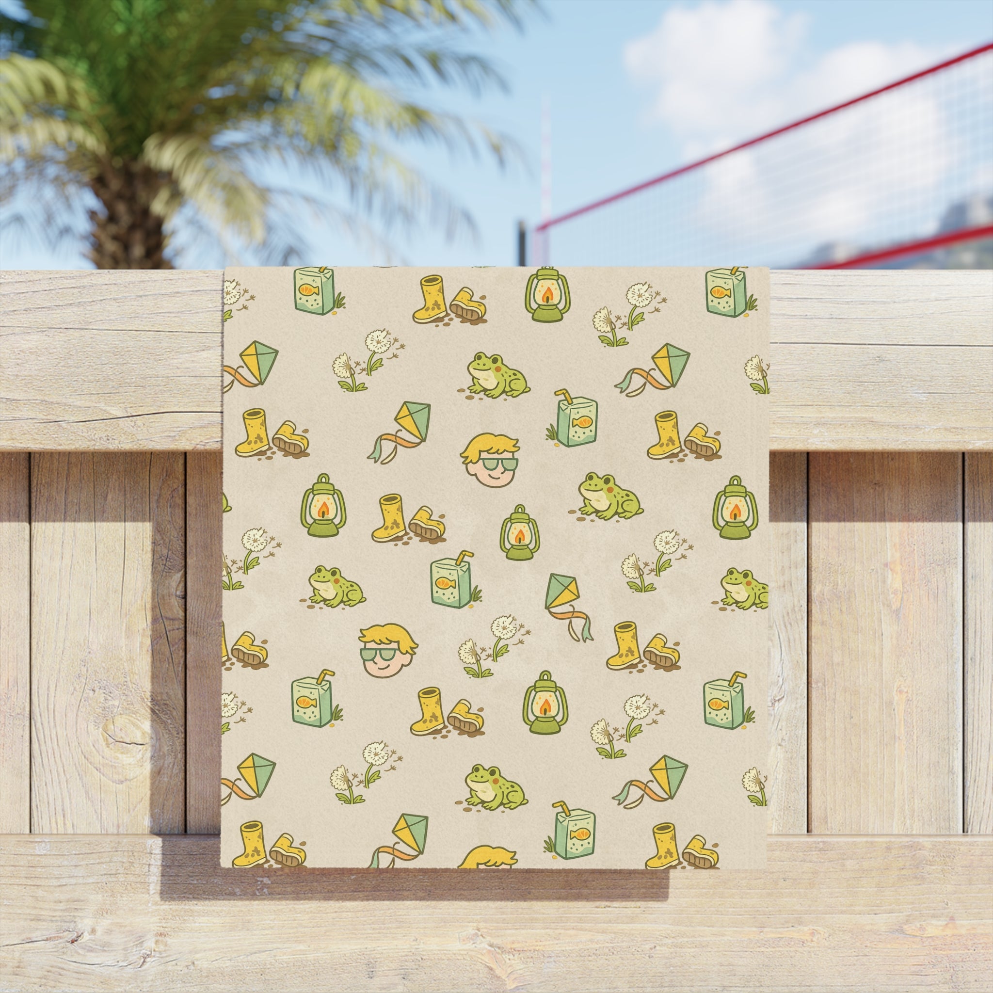 Camp Brine Spring 2026 Kids Beach Towel — Icons Version
