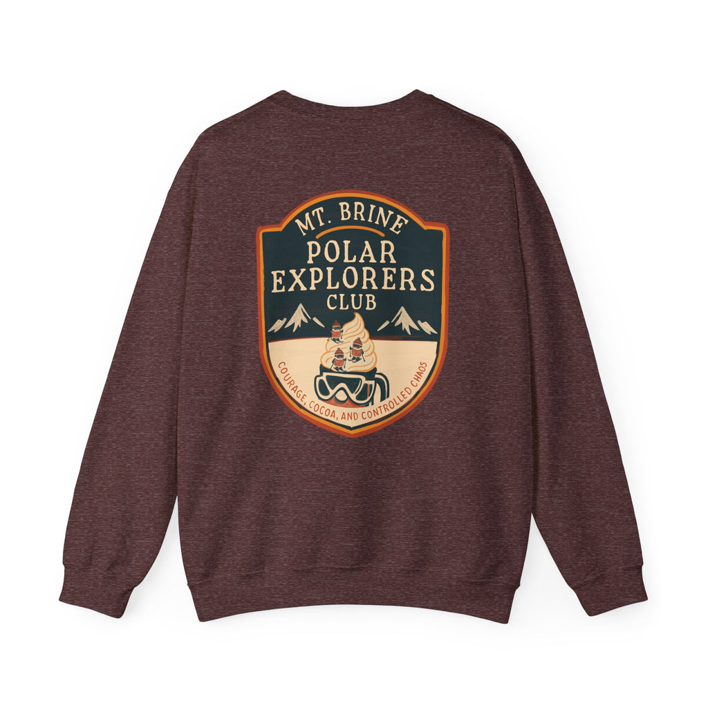 Crewneck Sweatshirt Mt Brine Polar Explorers Club Adventure Badge Design